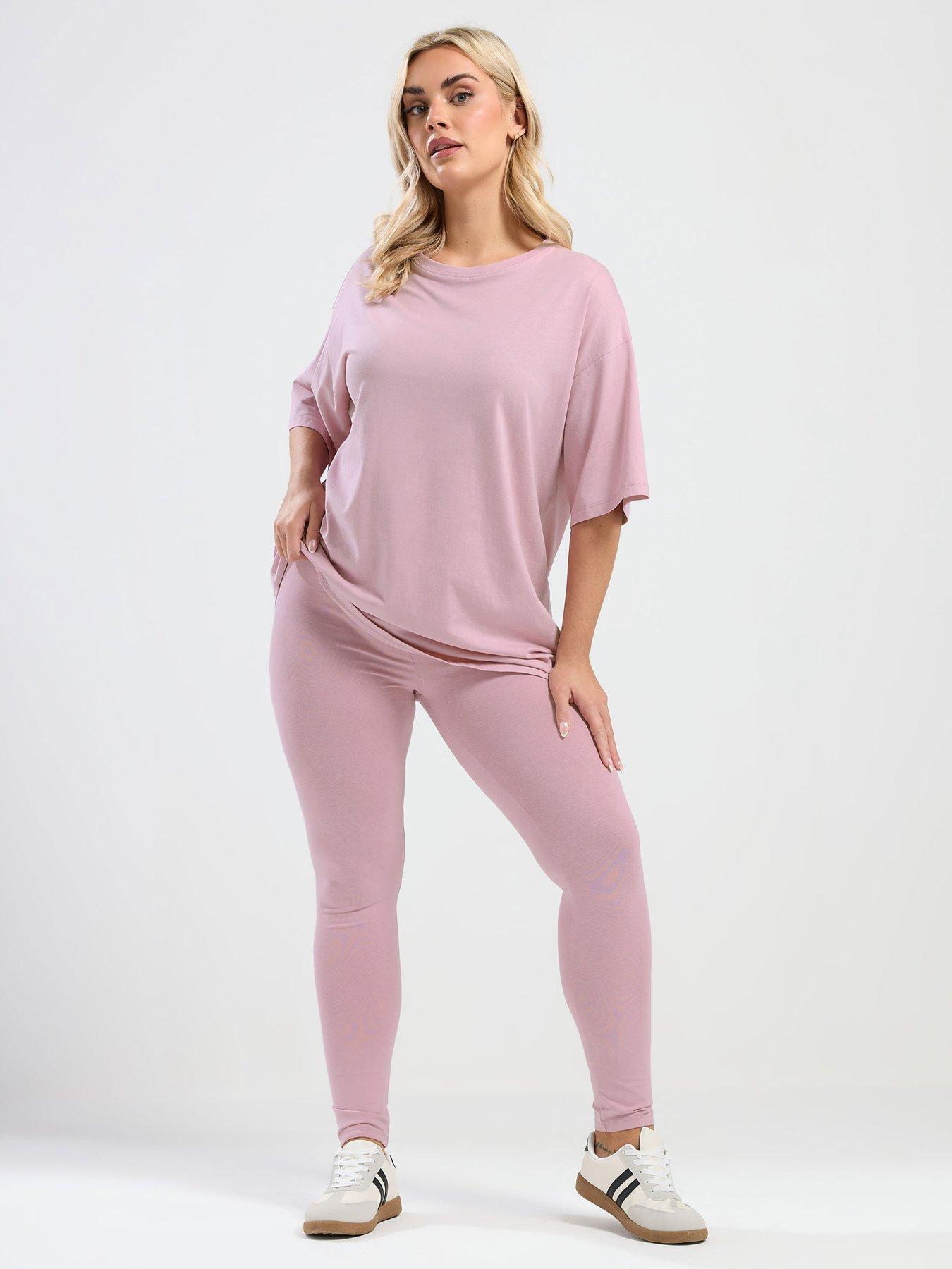  image of yours-curve-basic-leggings-pink