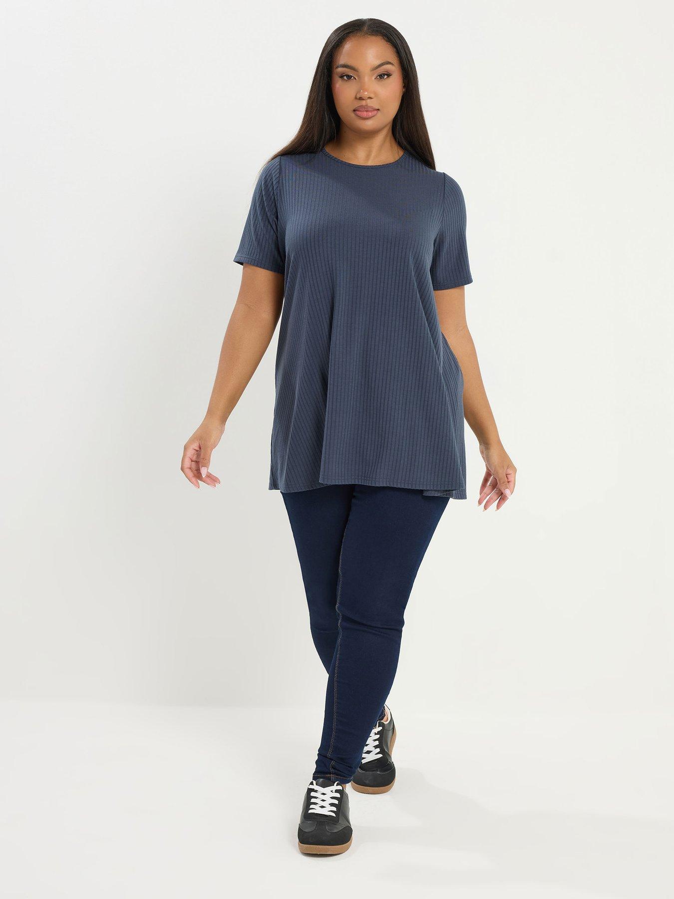  image of yours-curve-rib-swing-top-grey