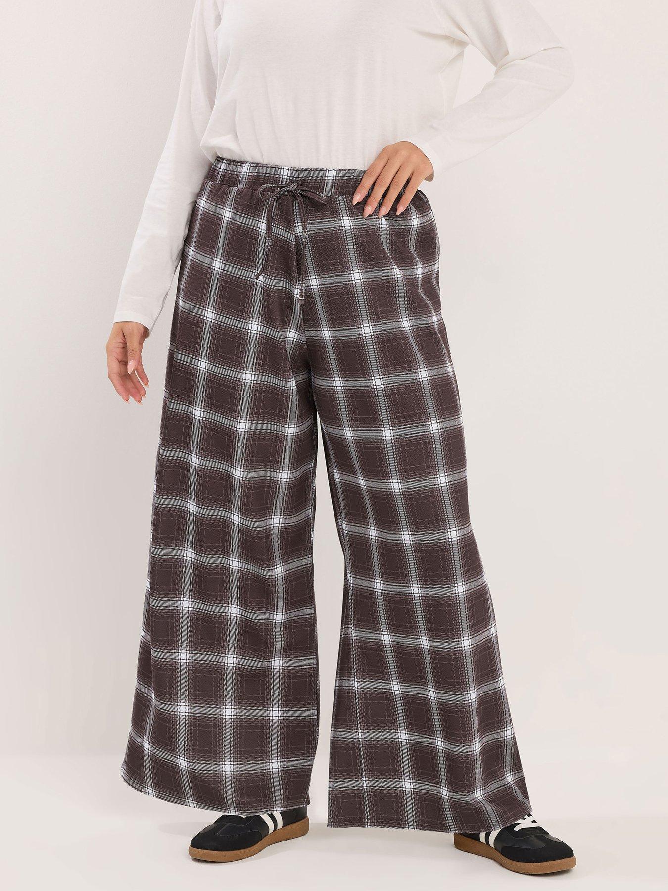  image of yours-curve-crepe-wide-leg-trouser-brown