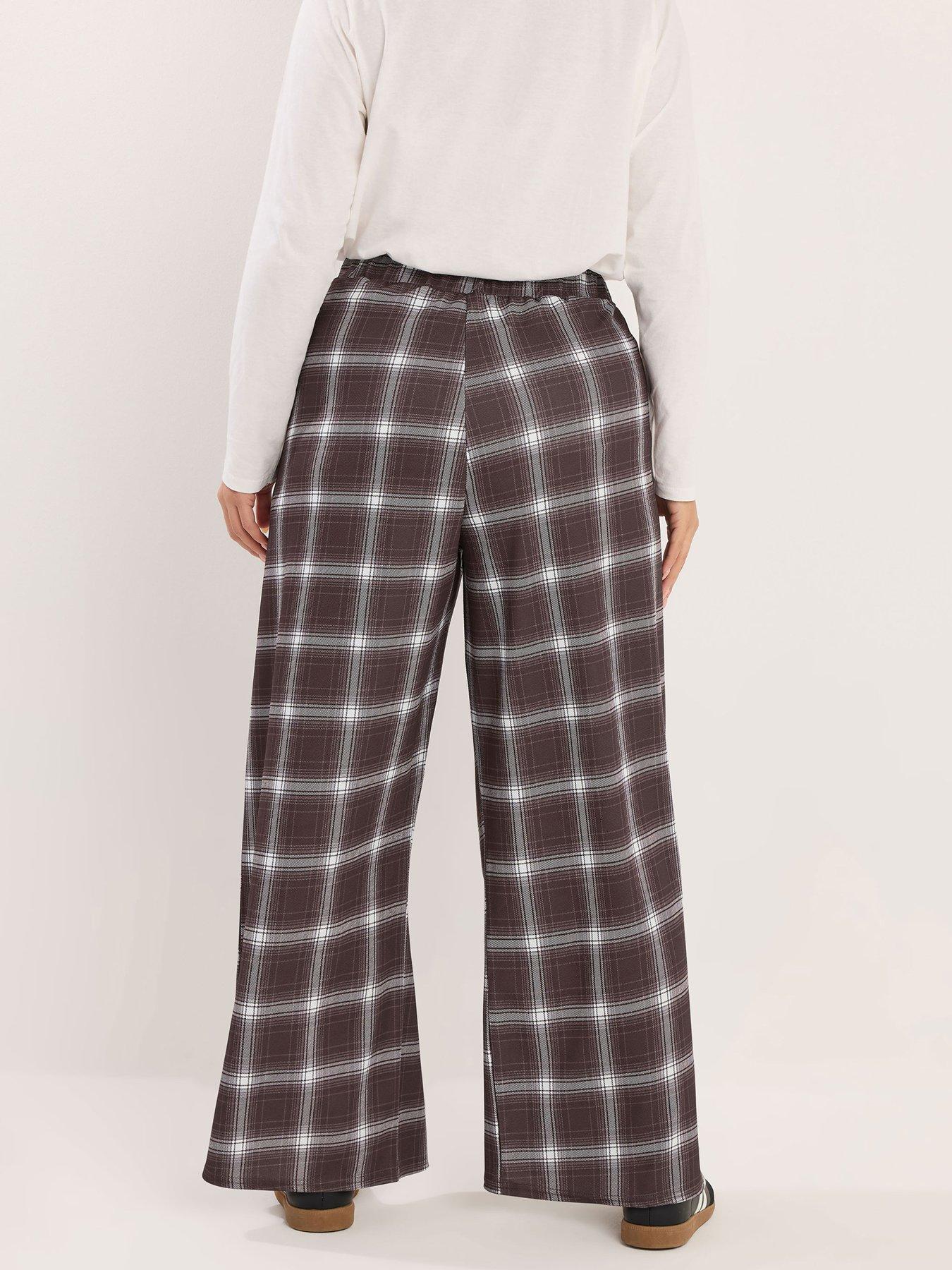 stillFront image of yours-curve-crepe-wide-leg-trouser-brown