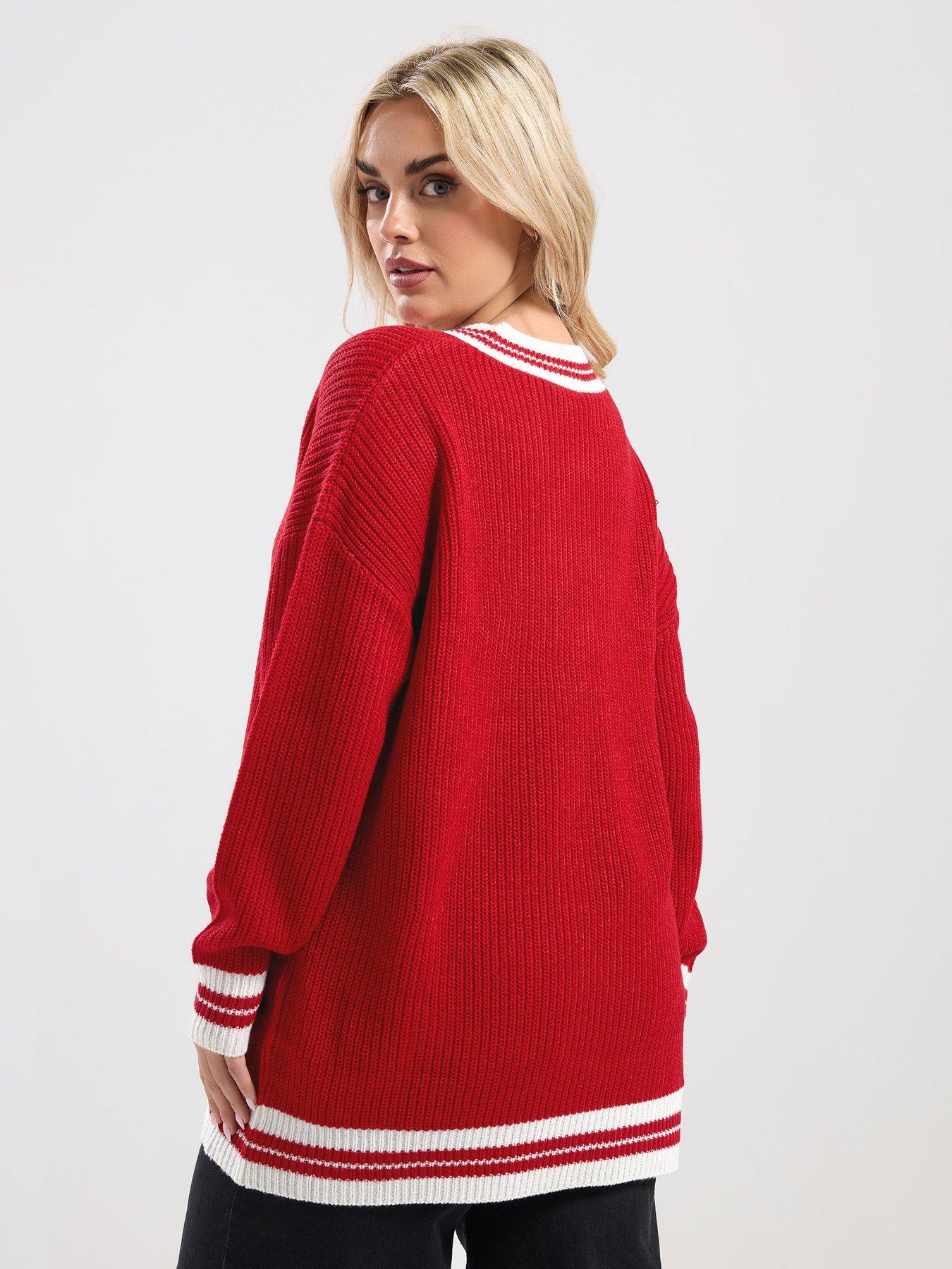 Image 2 of 4 of Yours Curve Tennis Jumper - Red