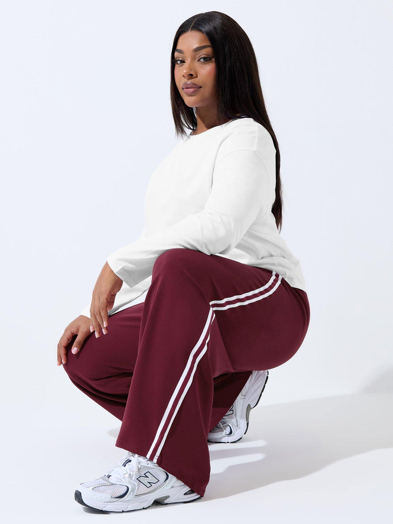 Image 3 of 5 of Yours Curve Tape Trouser - Red