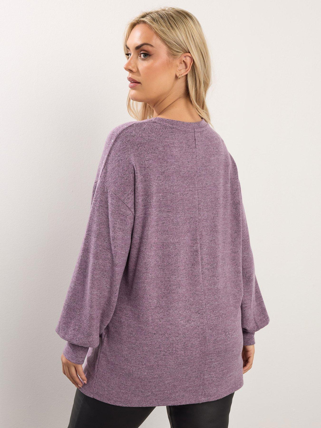 Image 2 of 4 of Yours Curve Stud Embellished Jumper - Pink