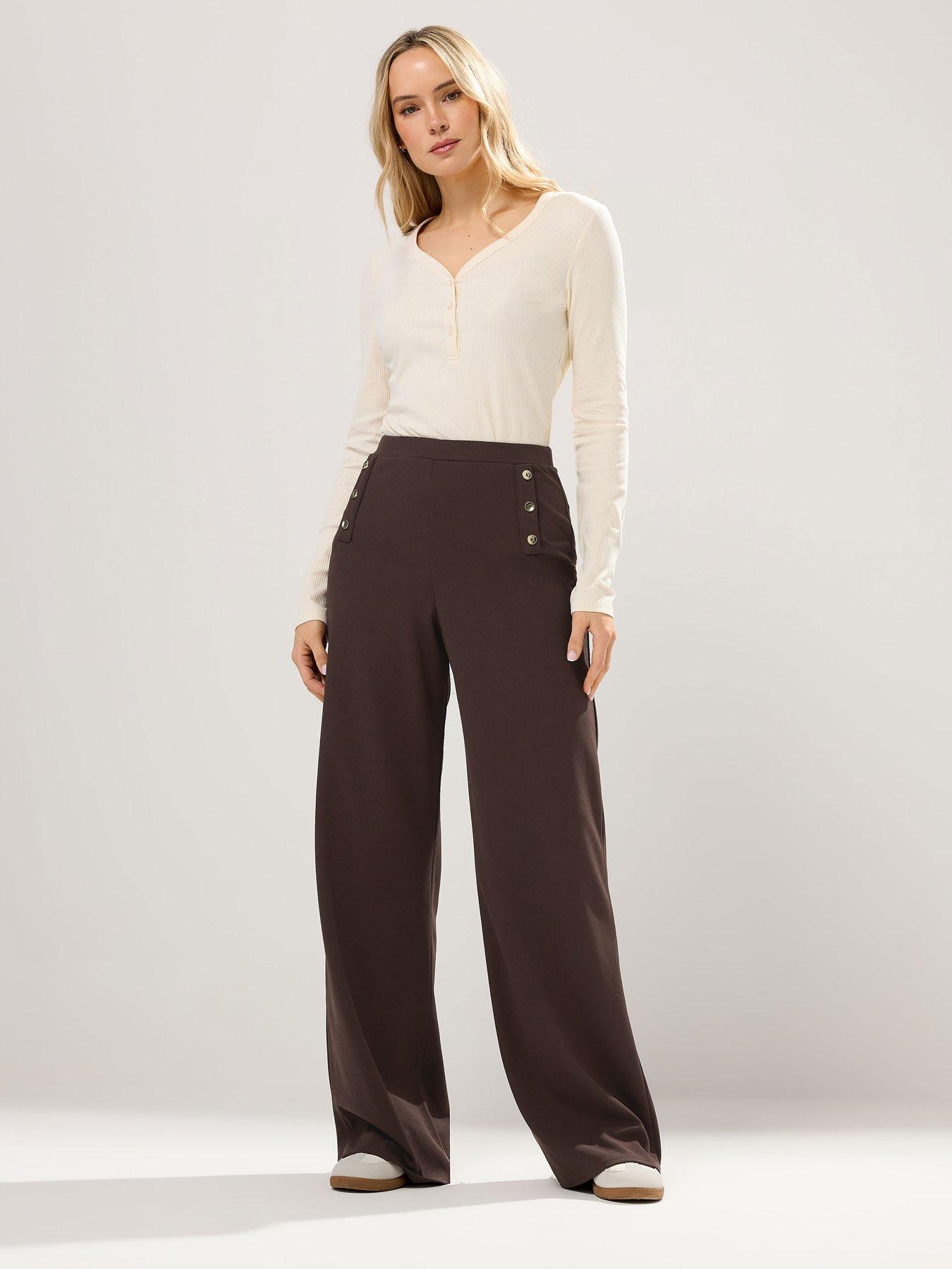 Image 1 of 4 of Long Tall Sally Military Button Trouser 36" - Brown