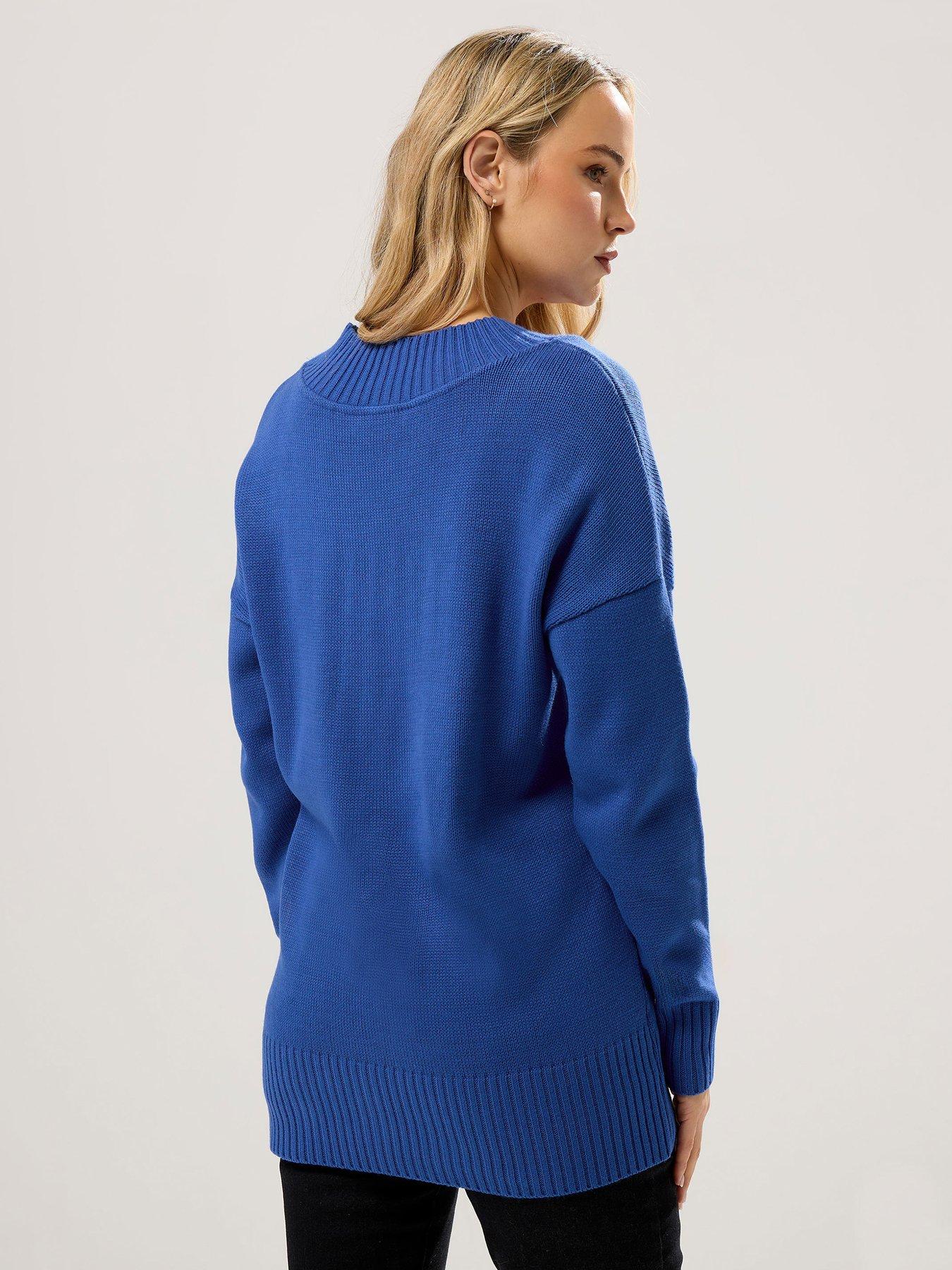  image of long-tall-sally-v-neck-jumper-blue