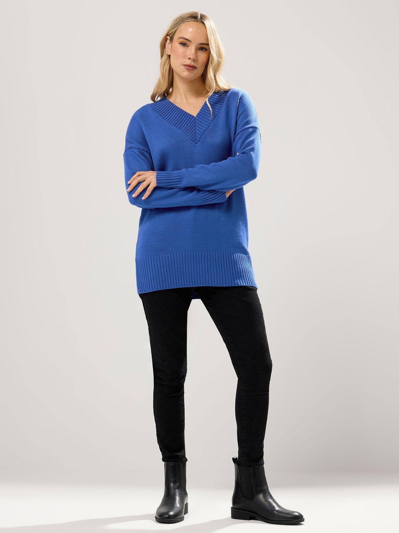  image of long-tall-sally-v-neck-jumper-blue