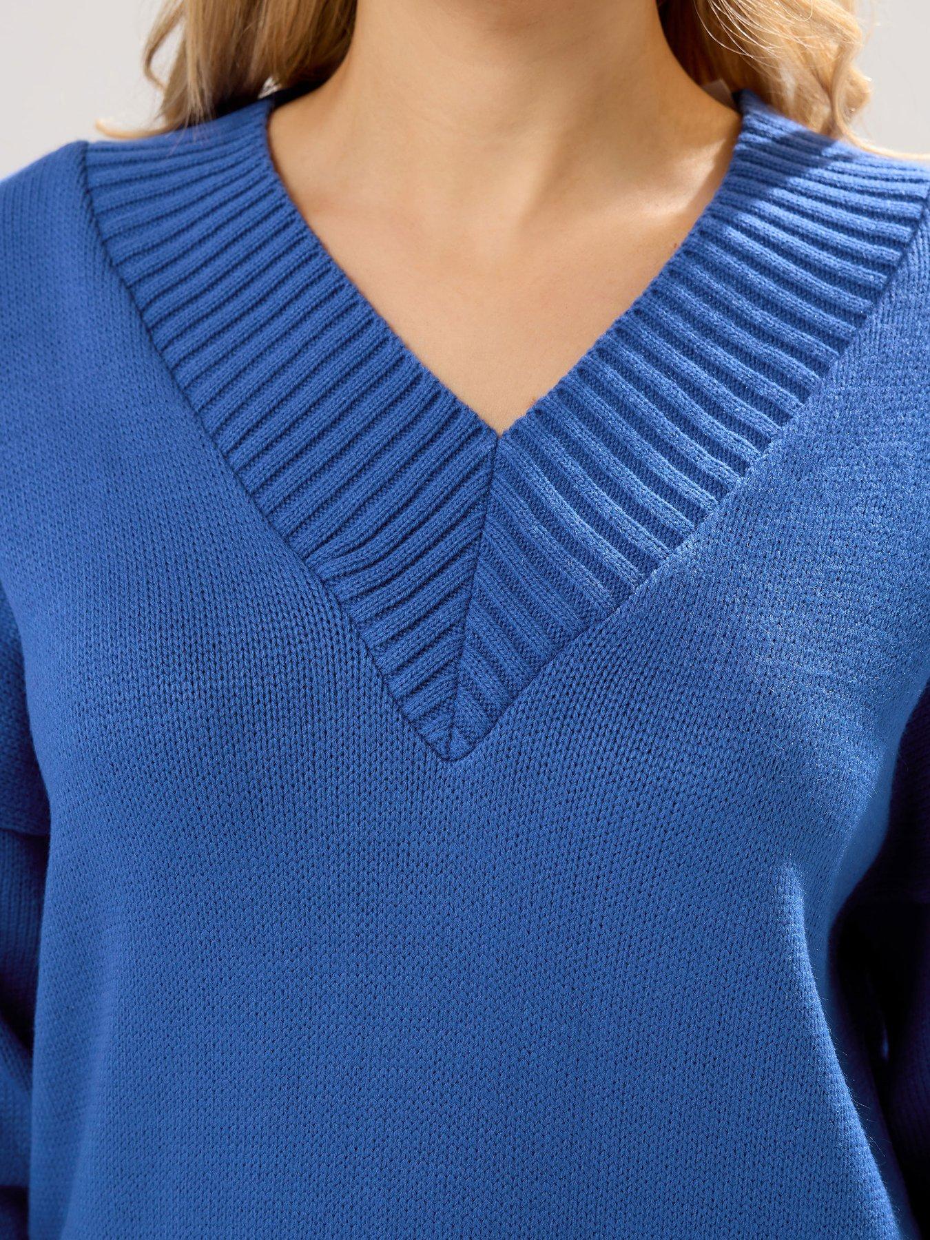  image of long-tall-sally-v-neck-jumper-blue