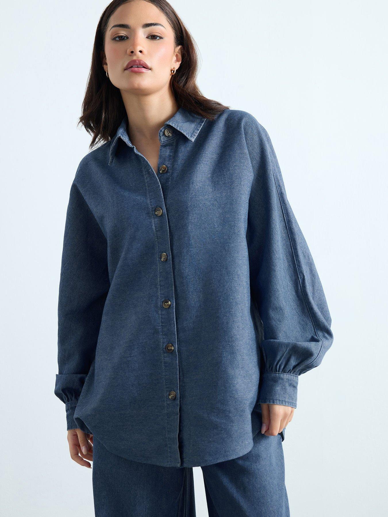 front image of pixiegirl-petite-oversized-denim-shirt