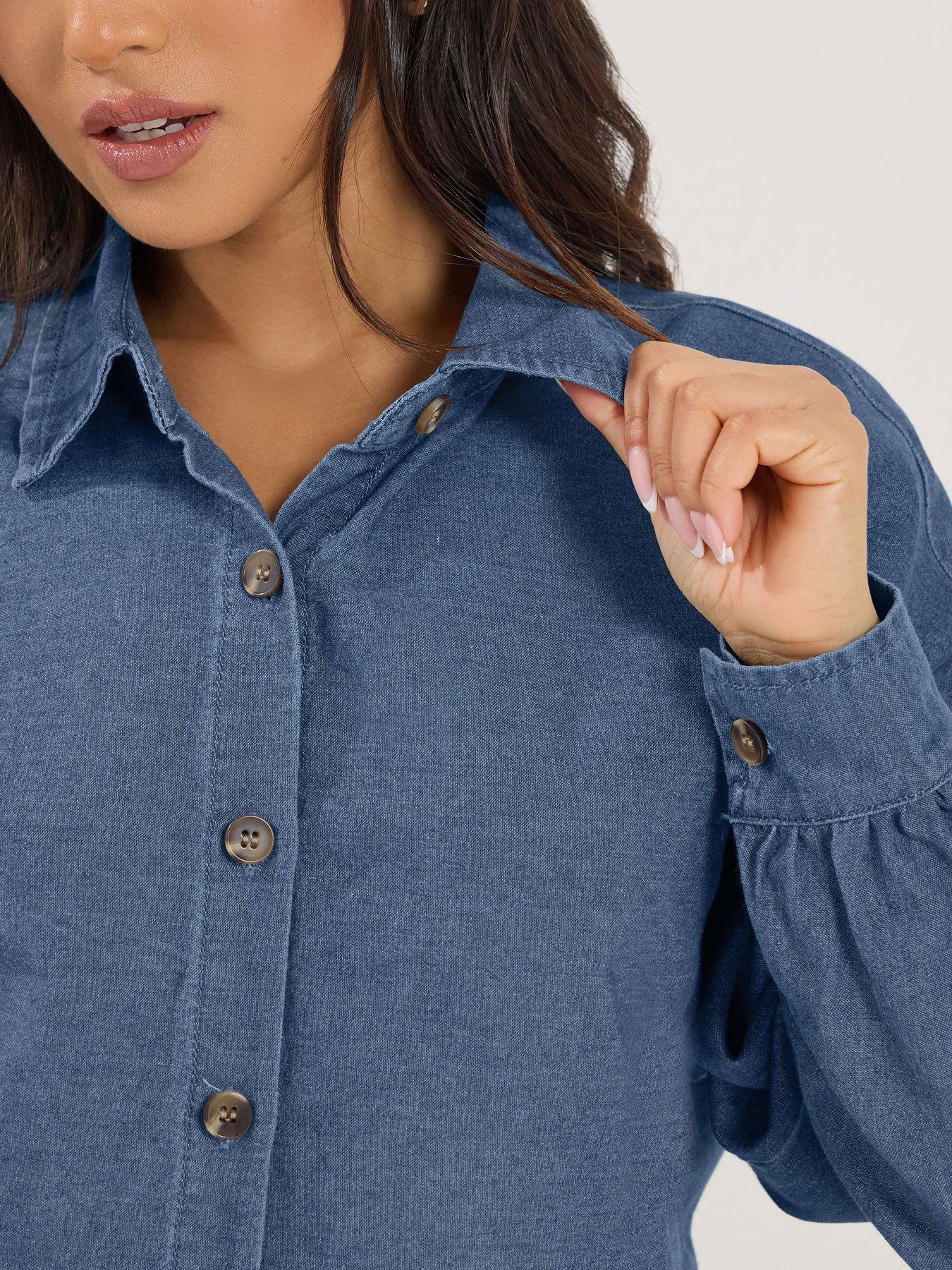  image of pixiegirl-petite-oversized-denim-shirt