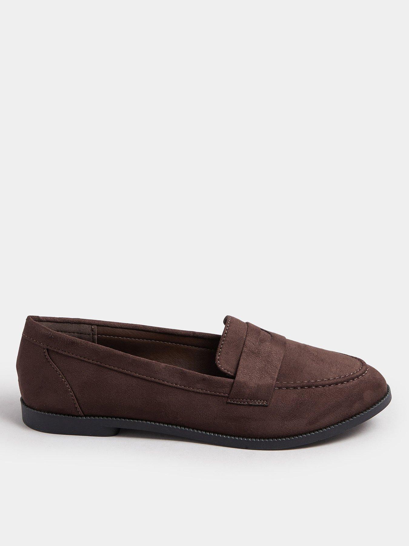 Yours Wide Fit Suede Loafer - Brown