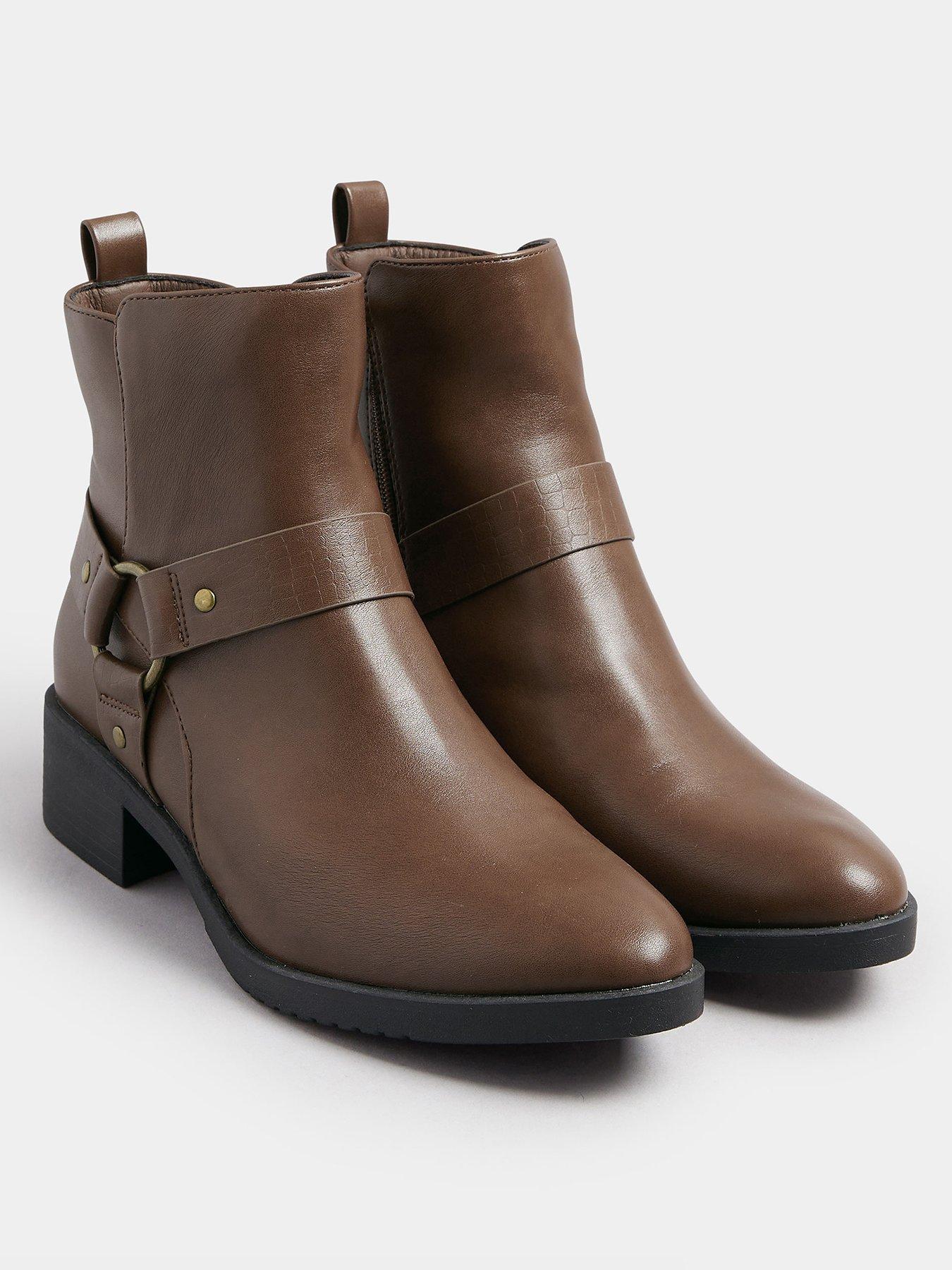  image of yours-standard-fit-ring-detail-ankle-boot-brown