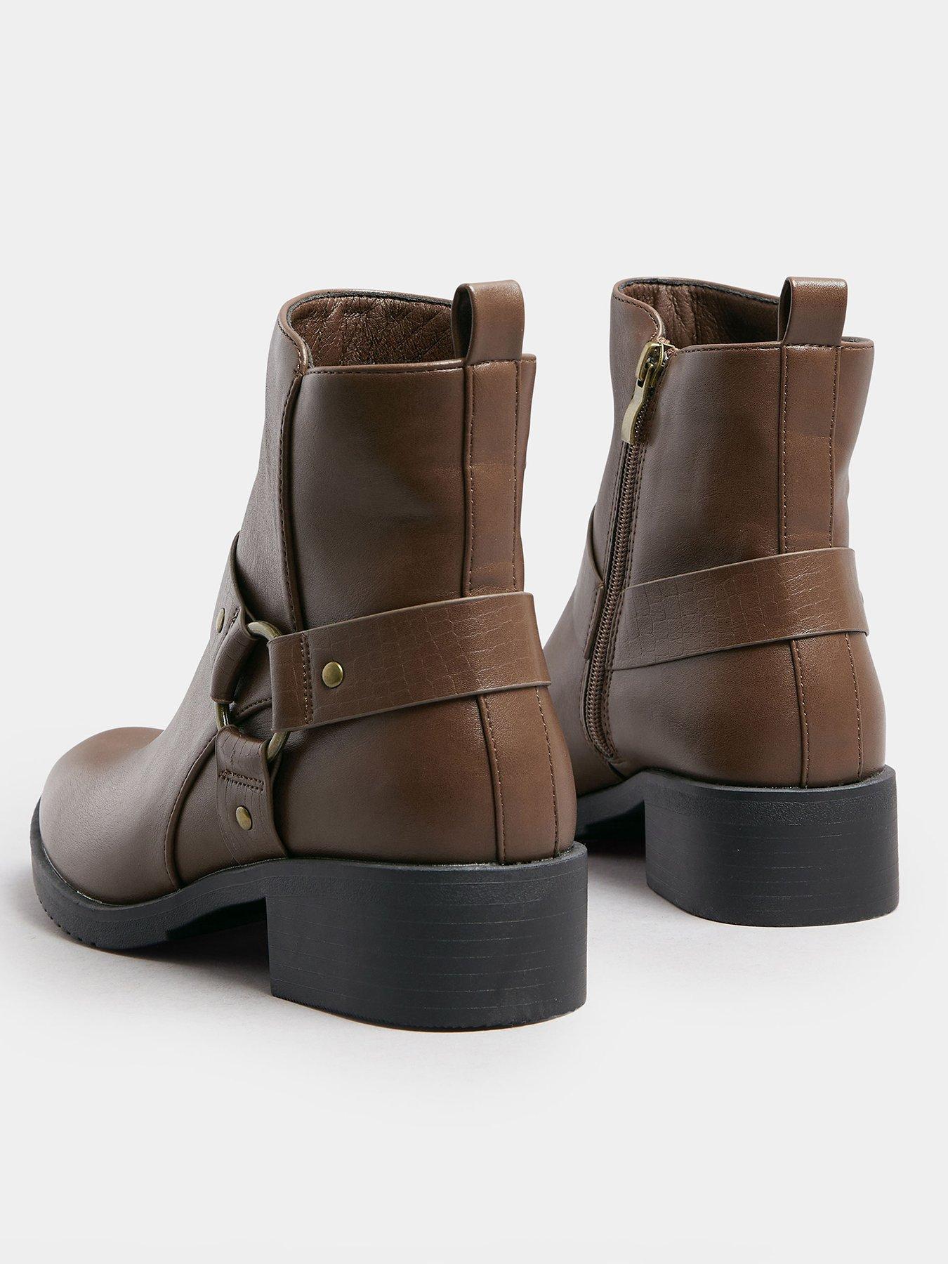  image of yours-standard-fit-ring-detail-ankle-boot-brown