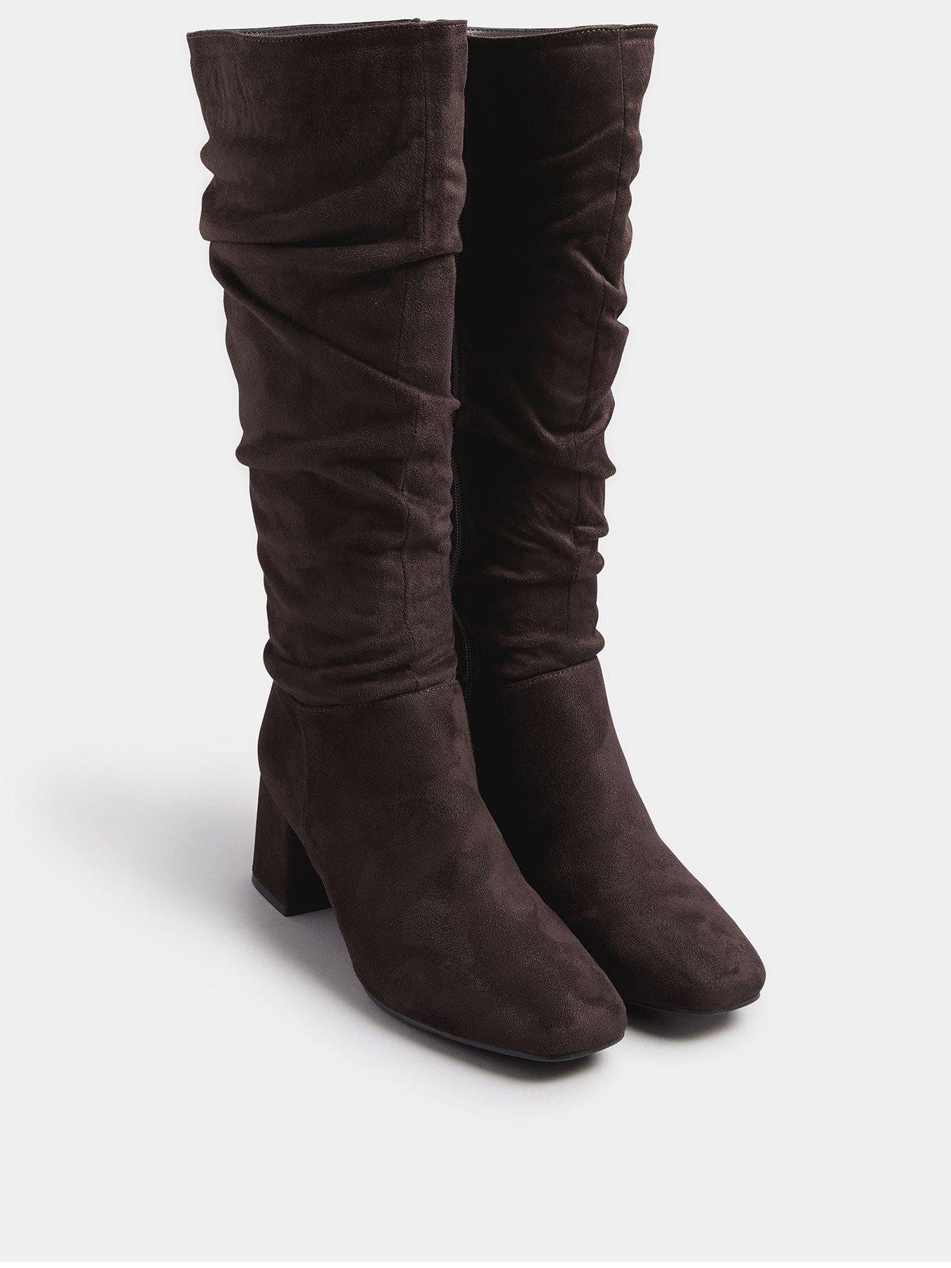  image of yours-standard-fit-ruched-knee-high-boot-brown