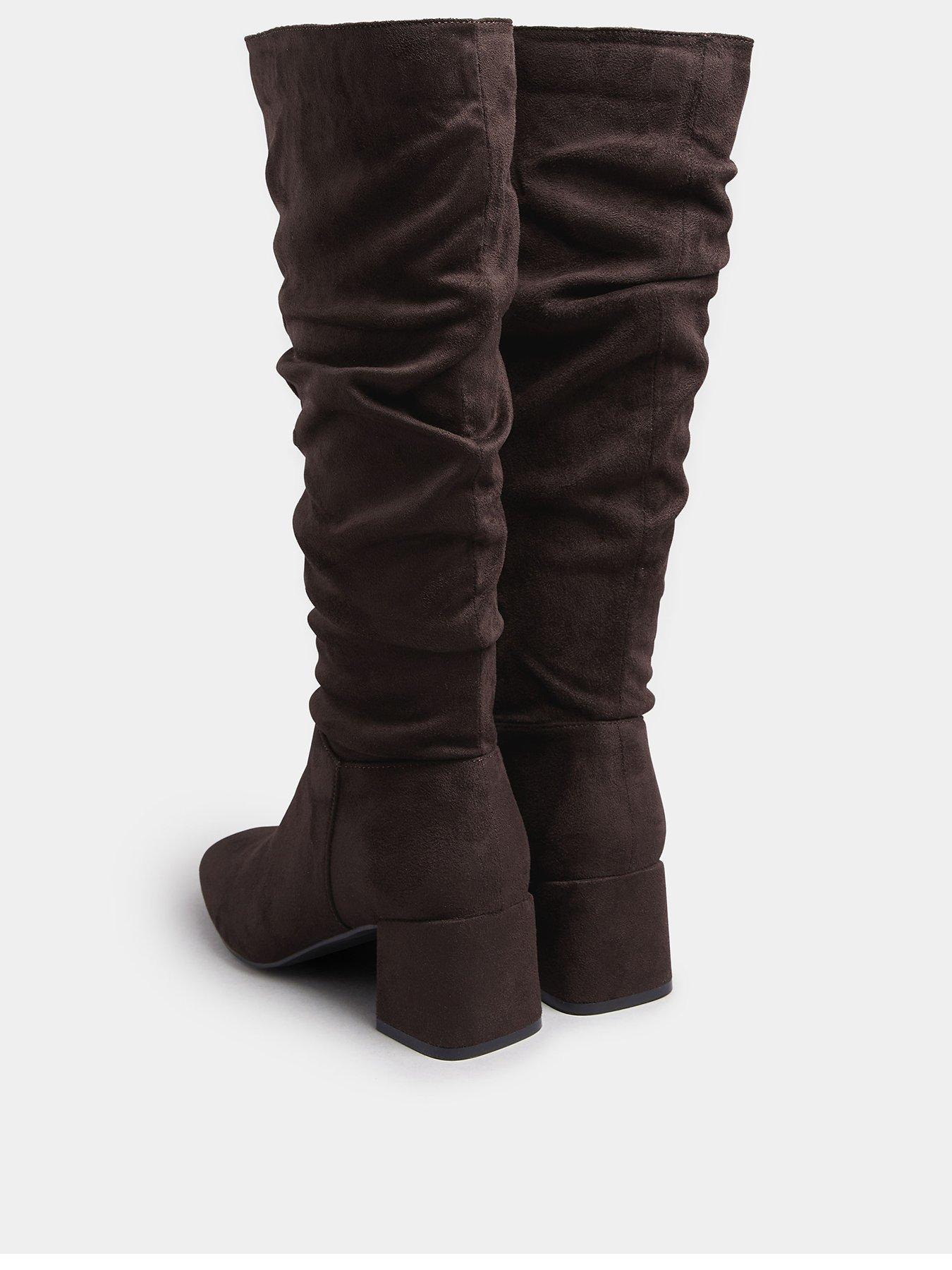  image of yours-standard-fit-ruched-knee-high-boot-brown