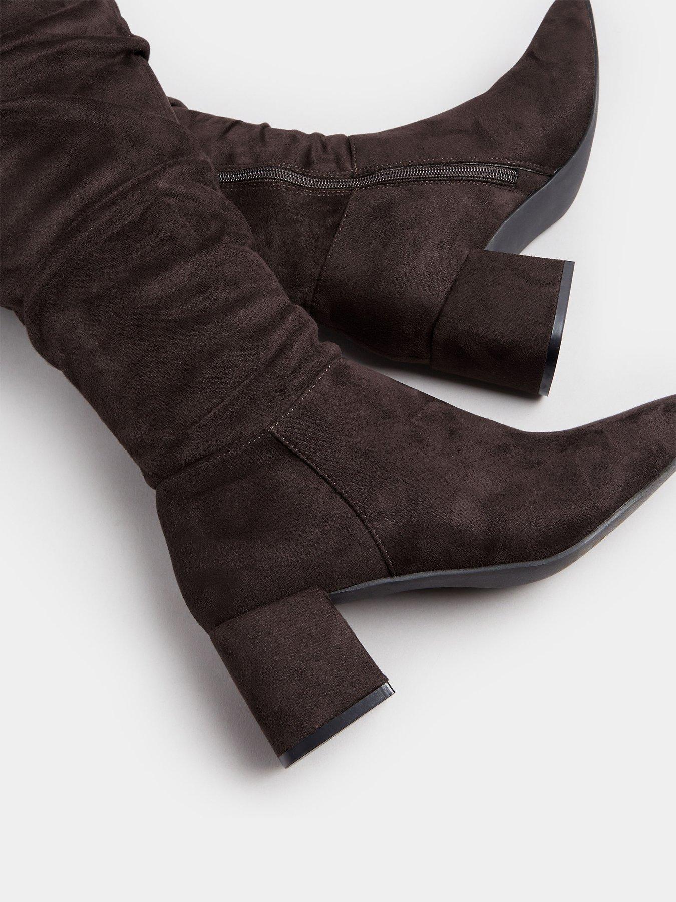  image of yours-standard-fit-ruched-knee-high-boot-brown