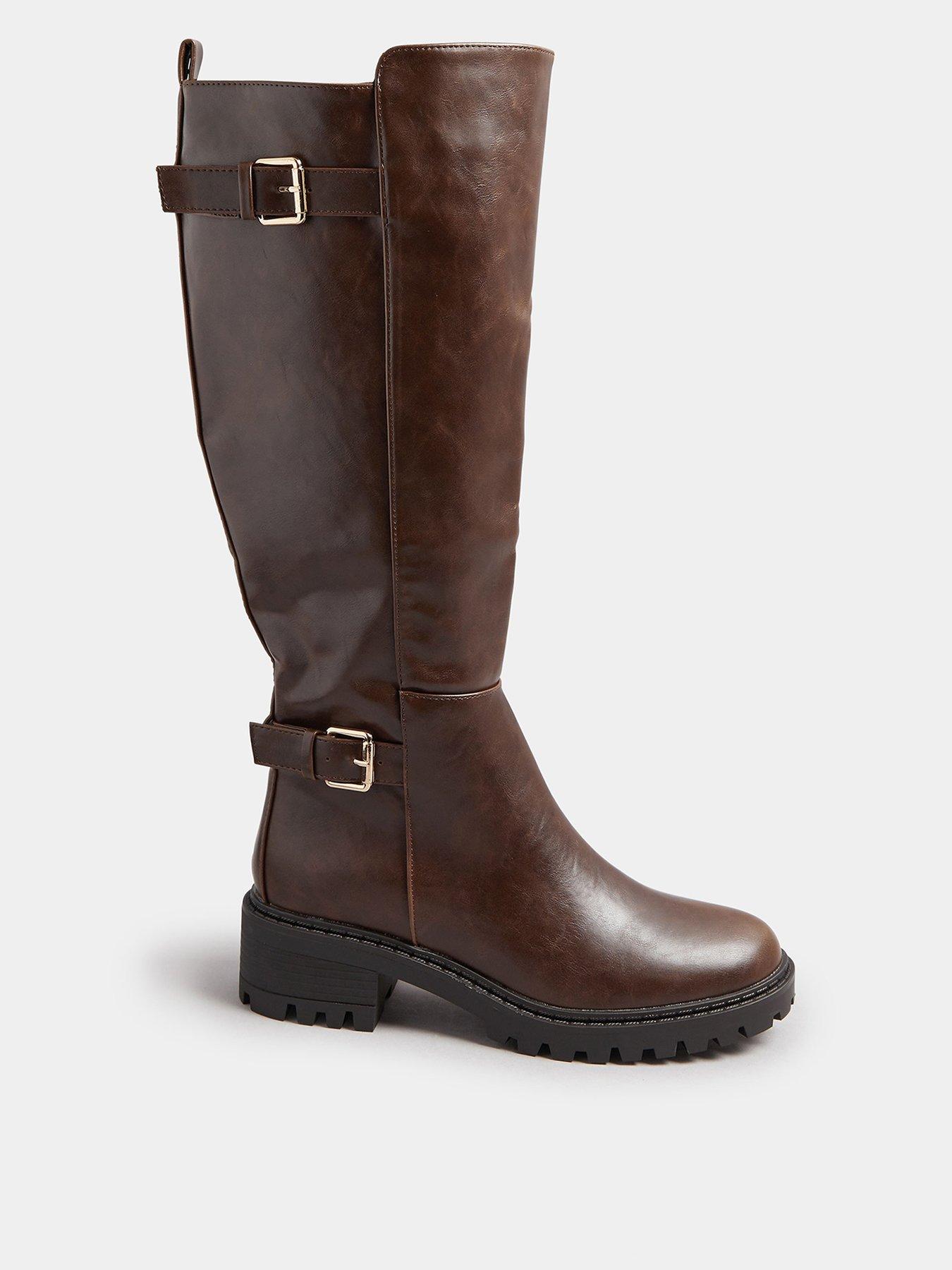 yours-standard-fit-buckle-detail-knee-high-boot-brown