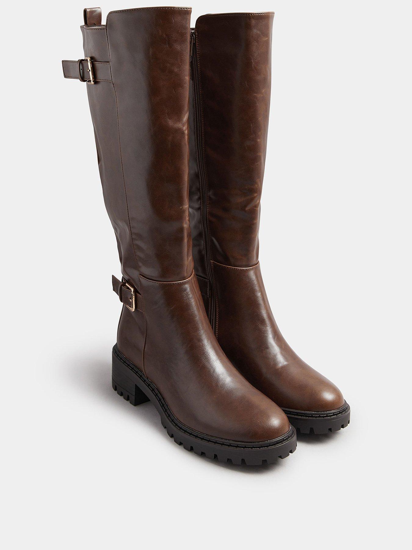  image of yours-stanadrd-fit-buckle-detail-knee-high-boot-brown