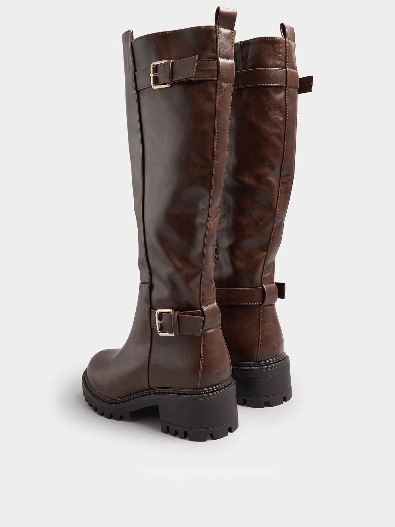  image of yours-stanadrd-fit-buckle-detail-knee-high-boot-brown