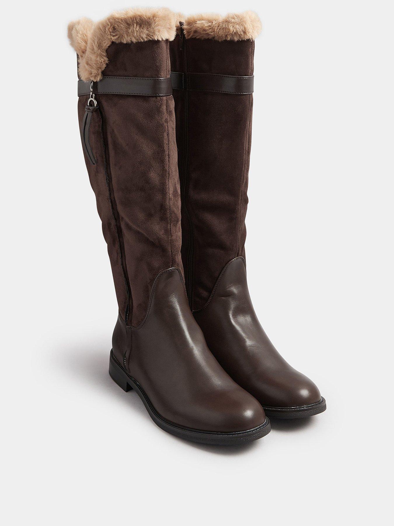  image of yours-standard-fit-faux-fur-lined-knee-high-boot-brown