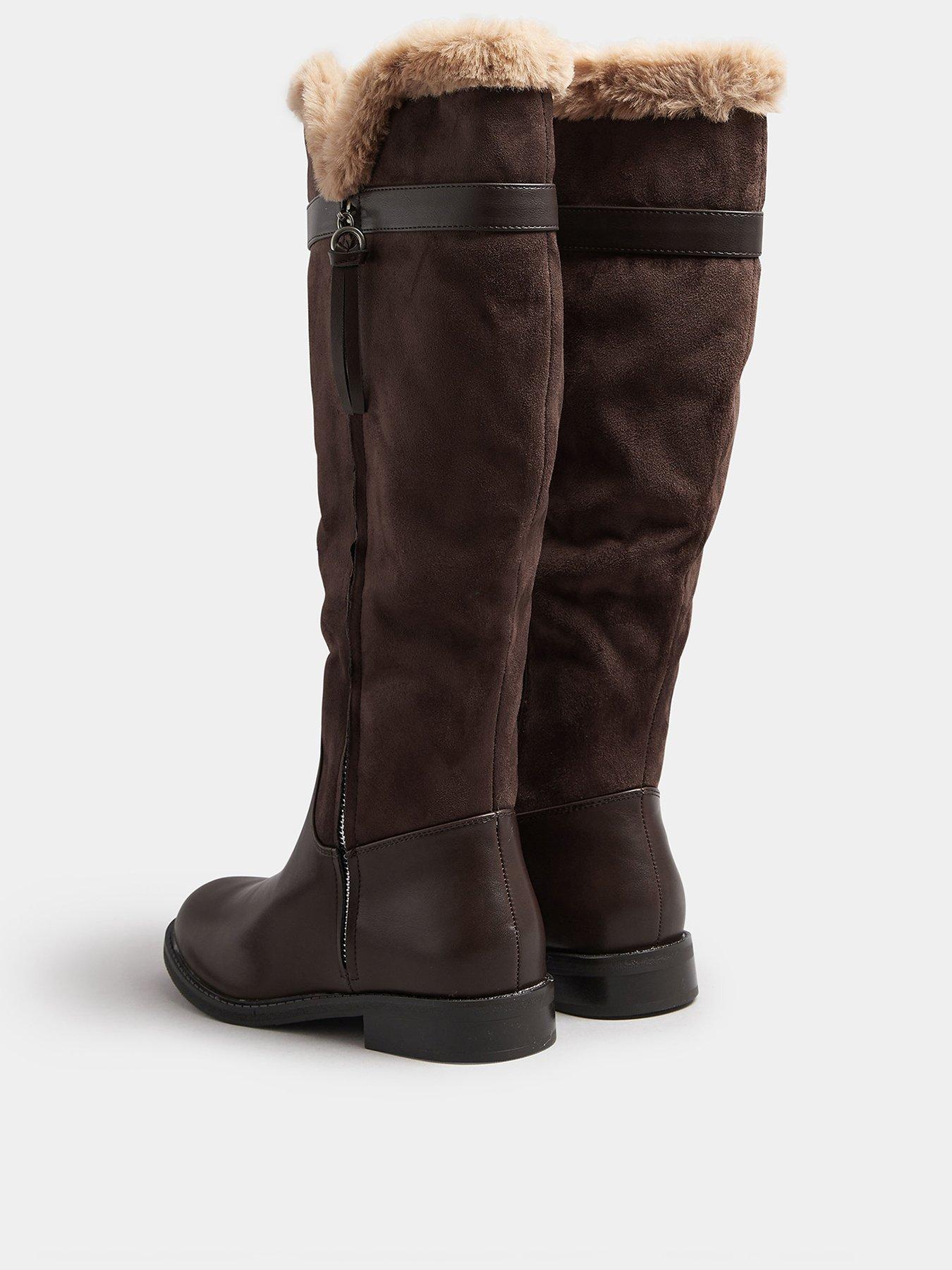  image of yours-standard-fit-faux-fur-lined-knee-high-boot-brown