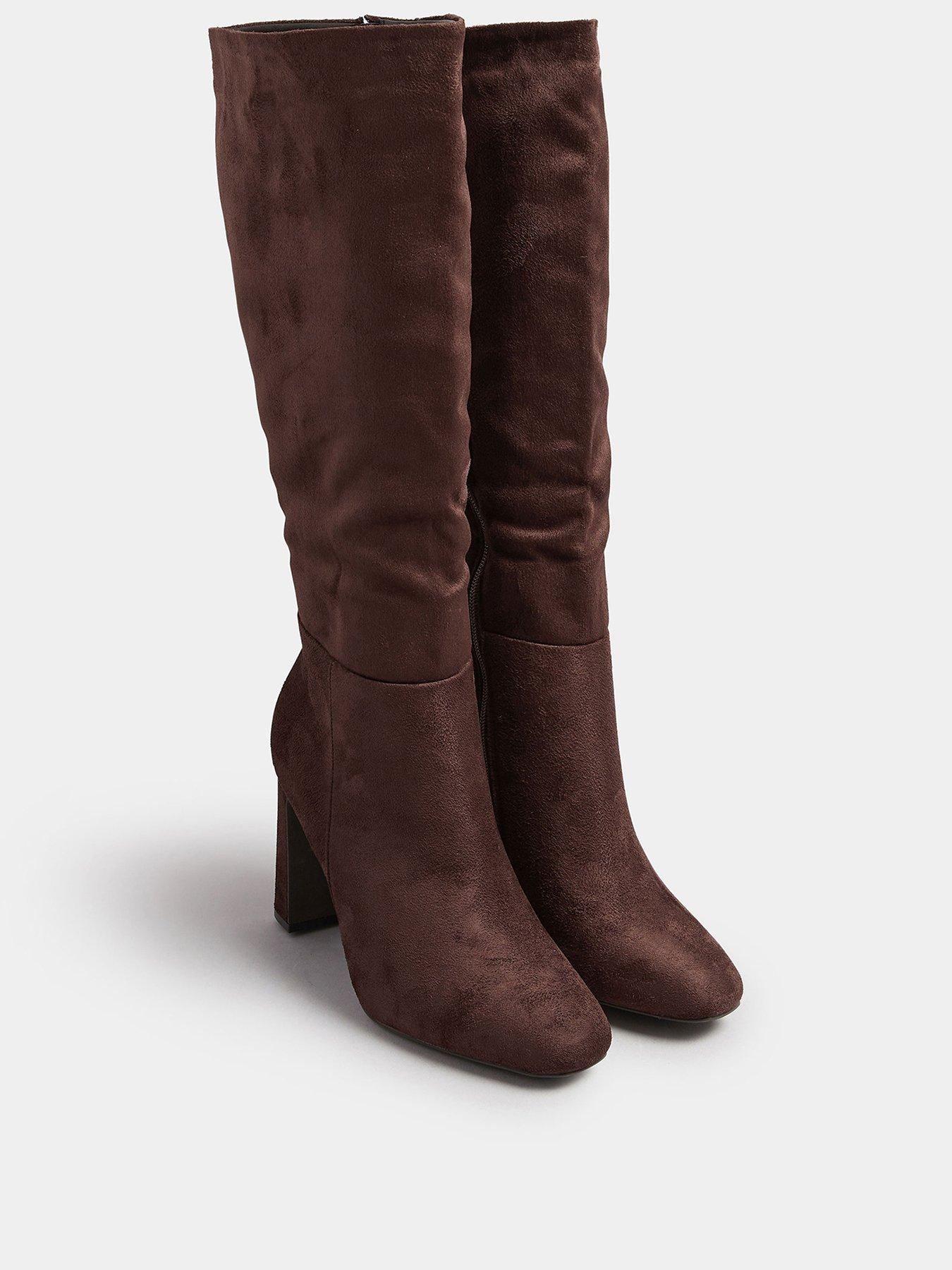  image of yours-standard-fit-heeled-knee-high-boot-brown