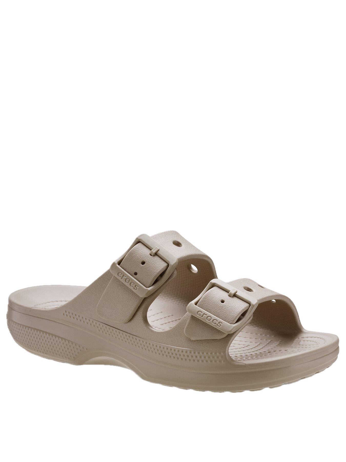 stillFront image of crocs-classic-buckle-sandal-taupe