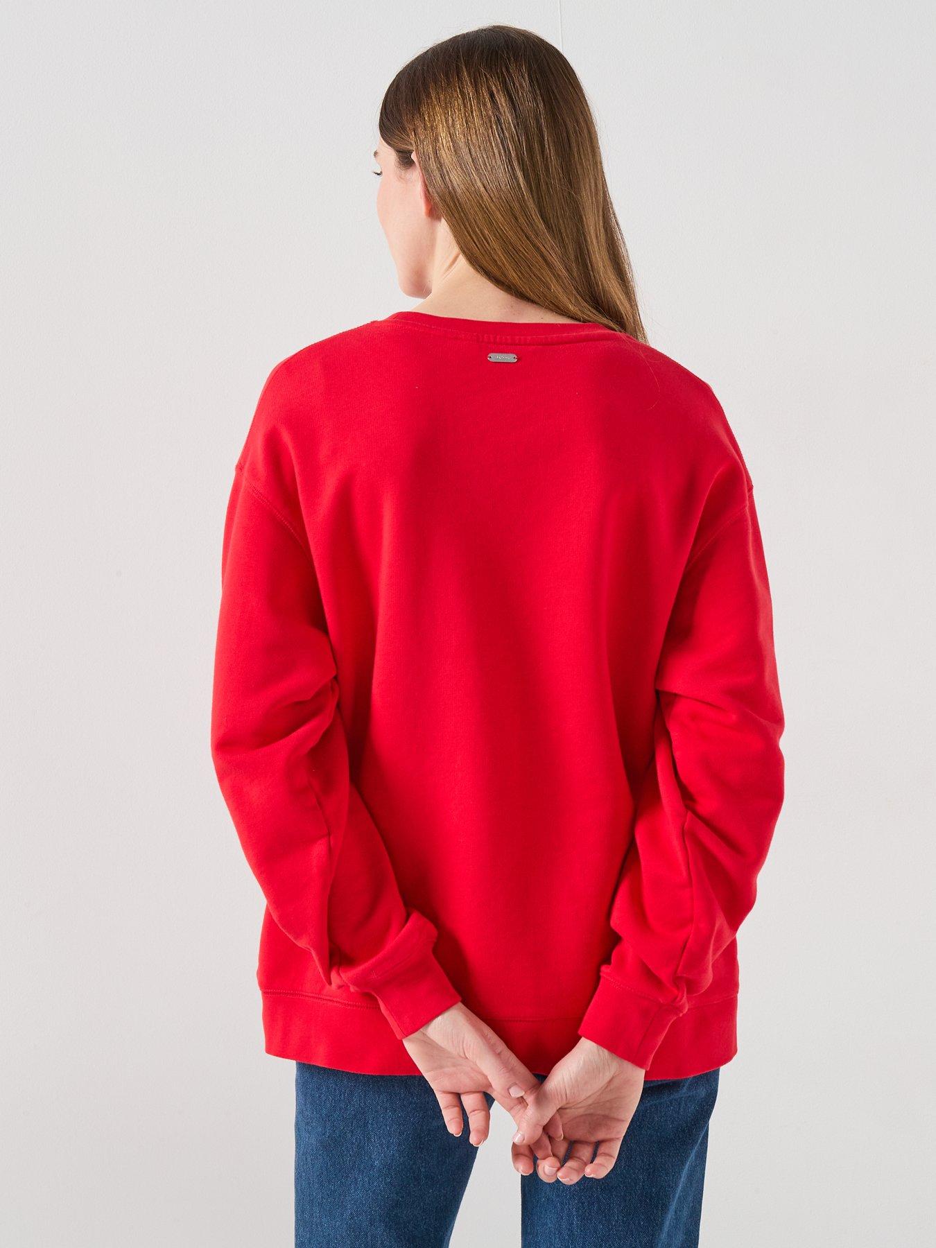 stillFront image of barbour-hartland-crew-sweatshirt-red