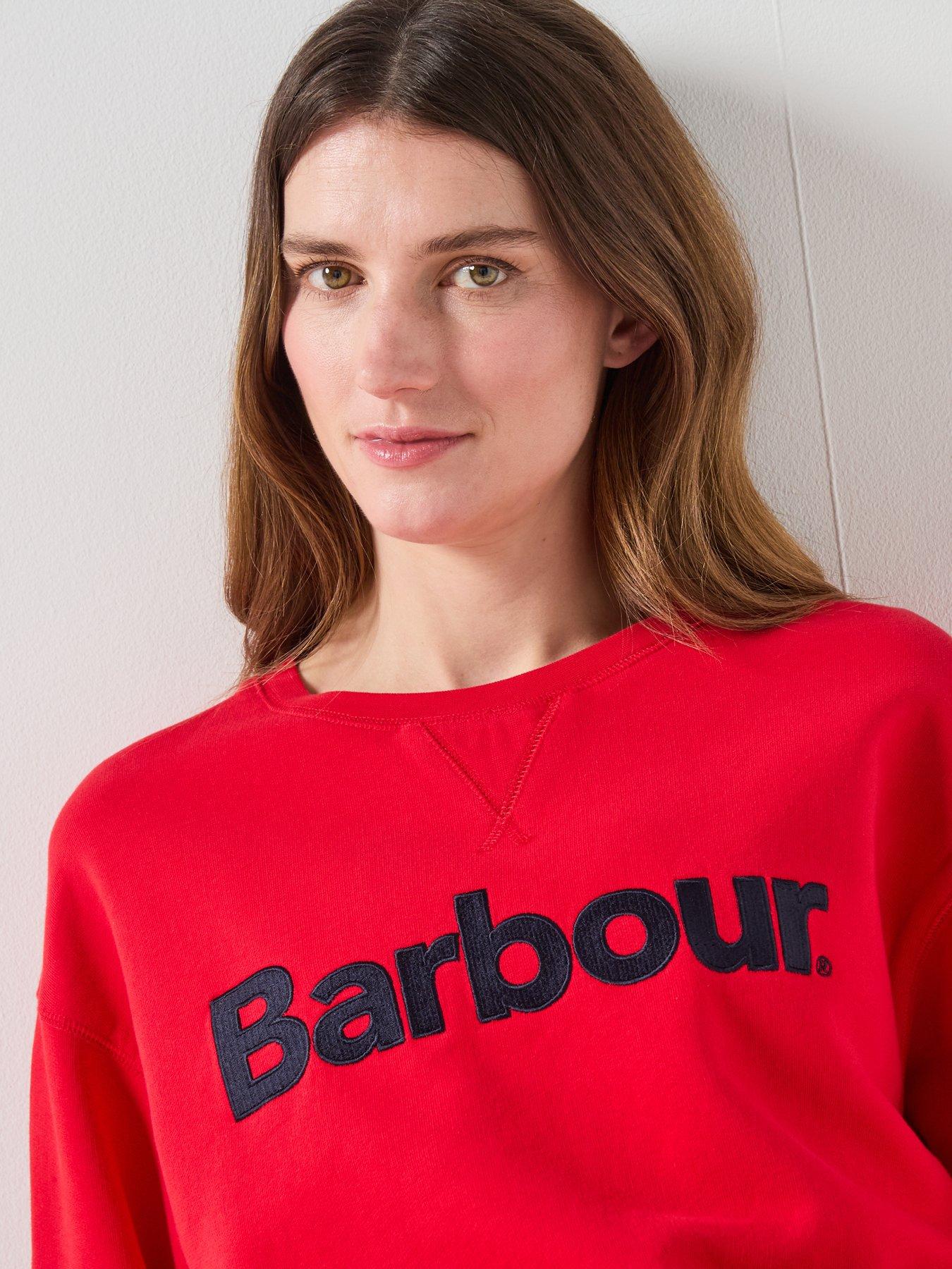  image of barbour-hartland-crew-sweatshirt-red