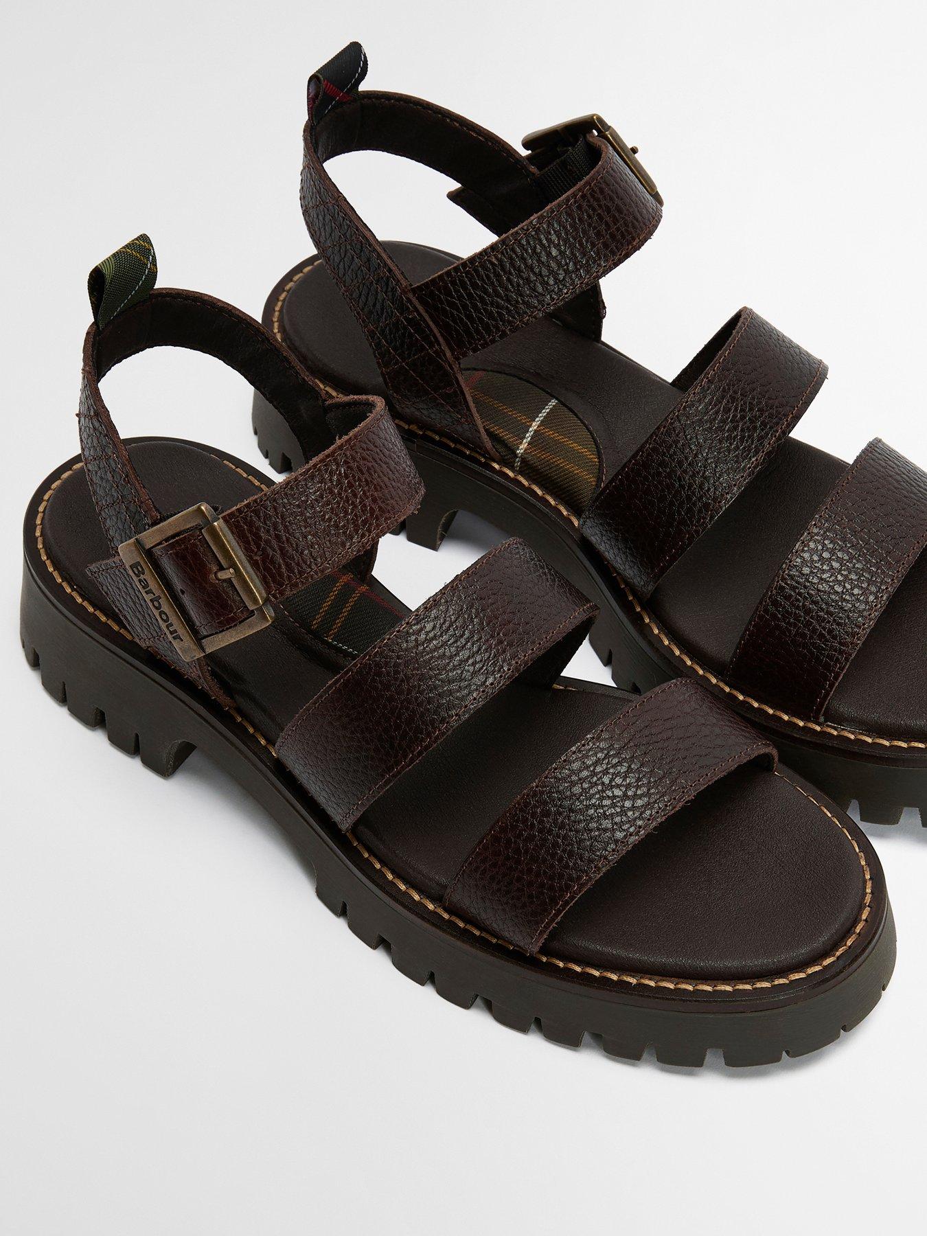  image of barbour-gabby-sandal-dark-brown
