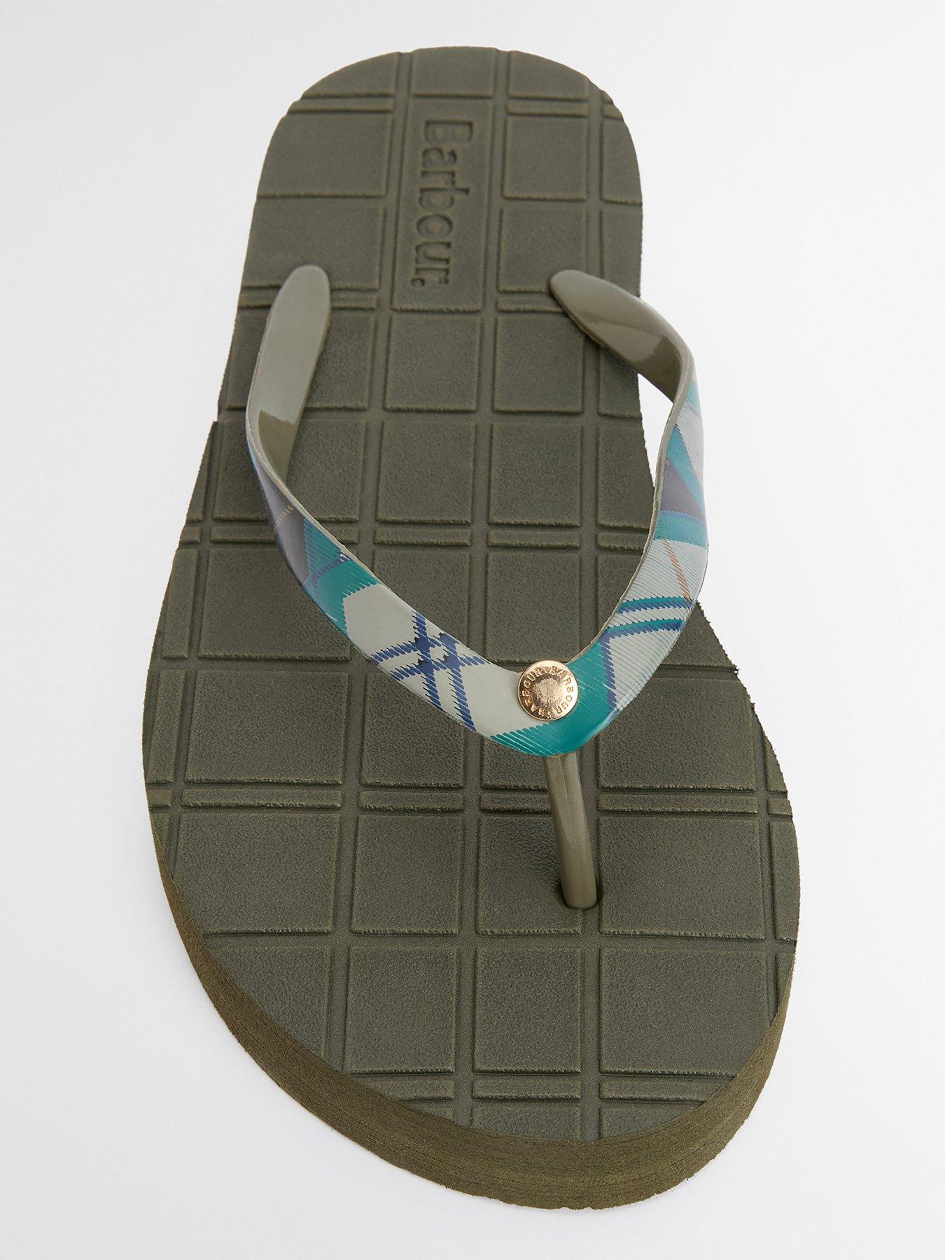 Image 2 of 2 of Barbour Tilda Toe Post Sandal - Olive/Ancient Tartan