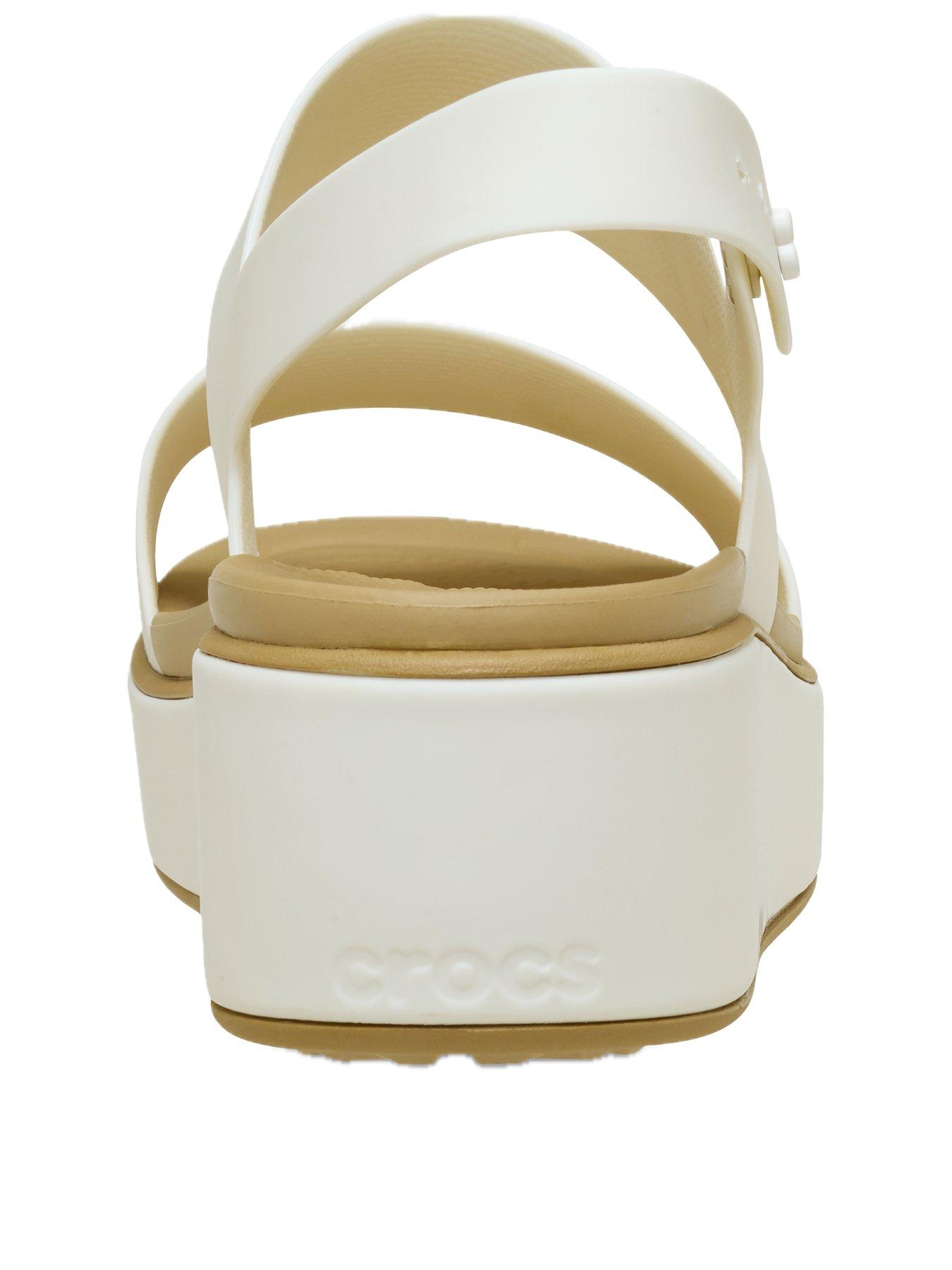  image of crocs-brooklyn-matte-wrap-low-wedge-sandal-chalktan