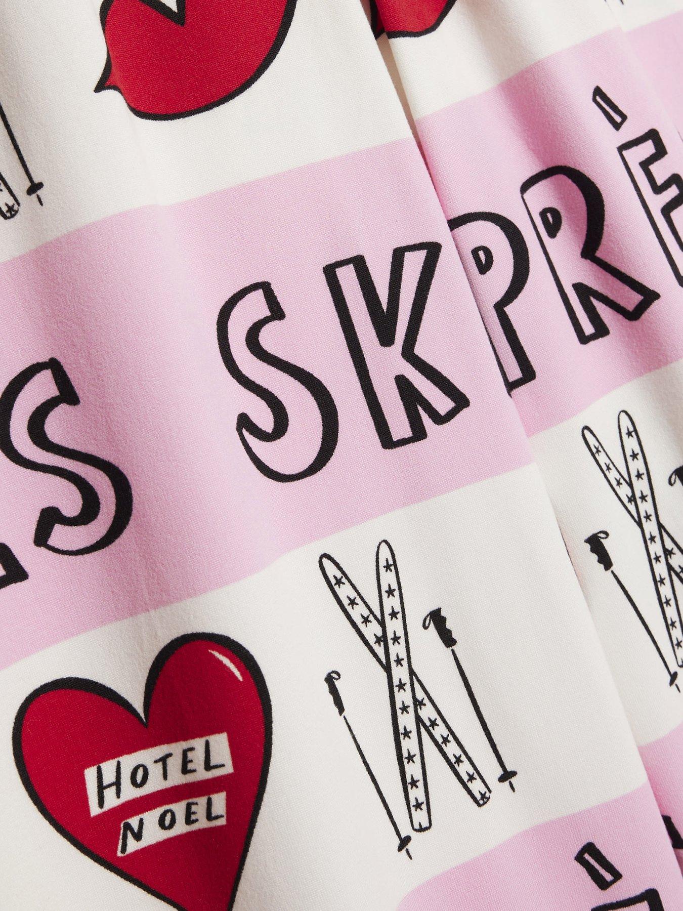  image of river-island-older-girls-nephthys-apres-ski-pyjama-set-pink