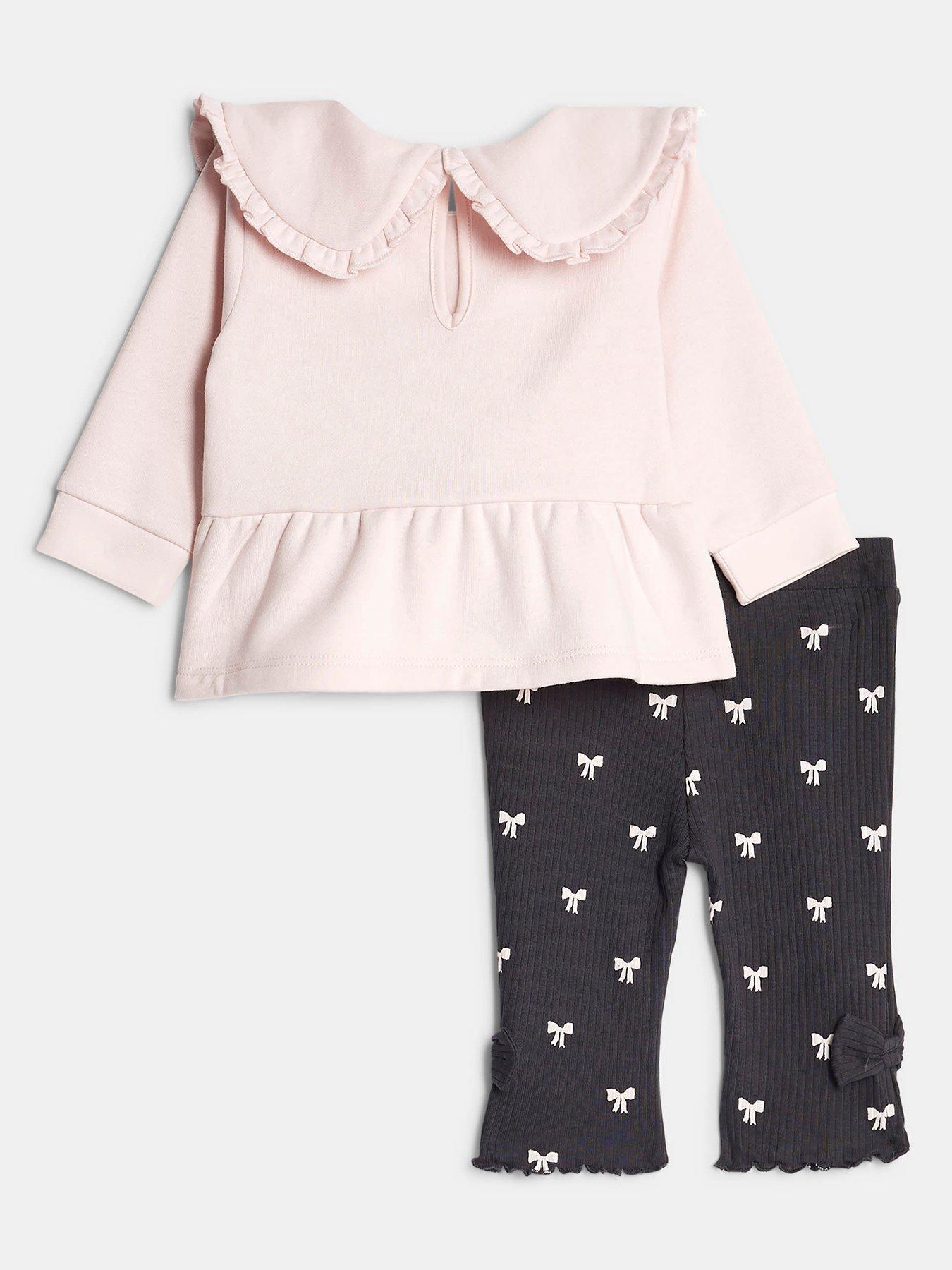back image of river-island-baby-baby-girls-cute-bow-sweatshirt-set-pink