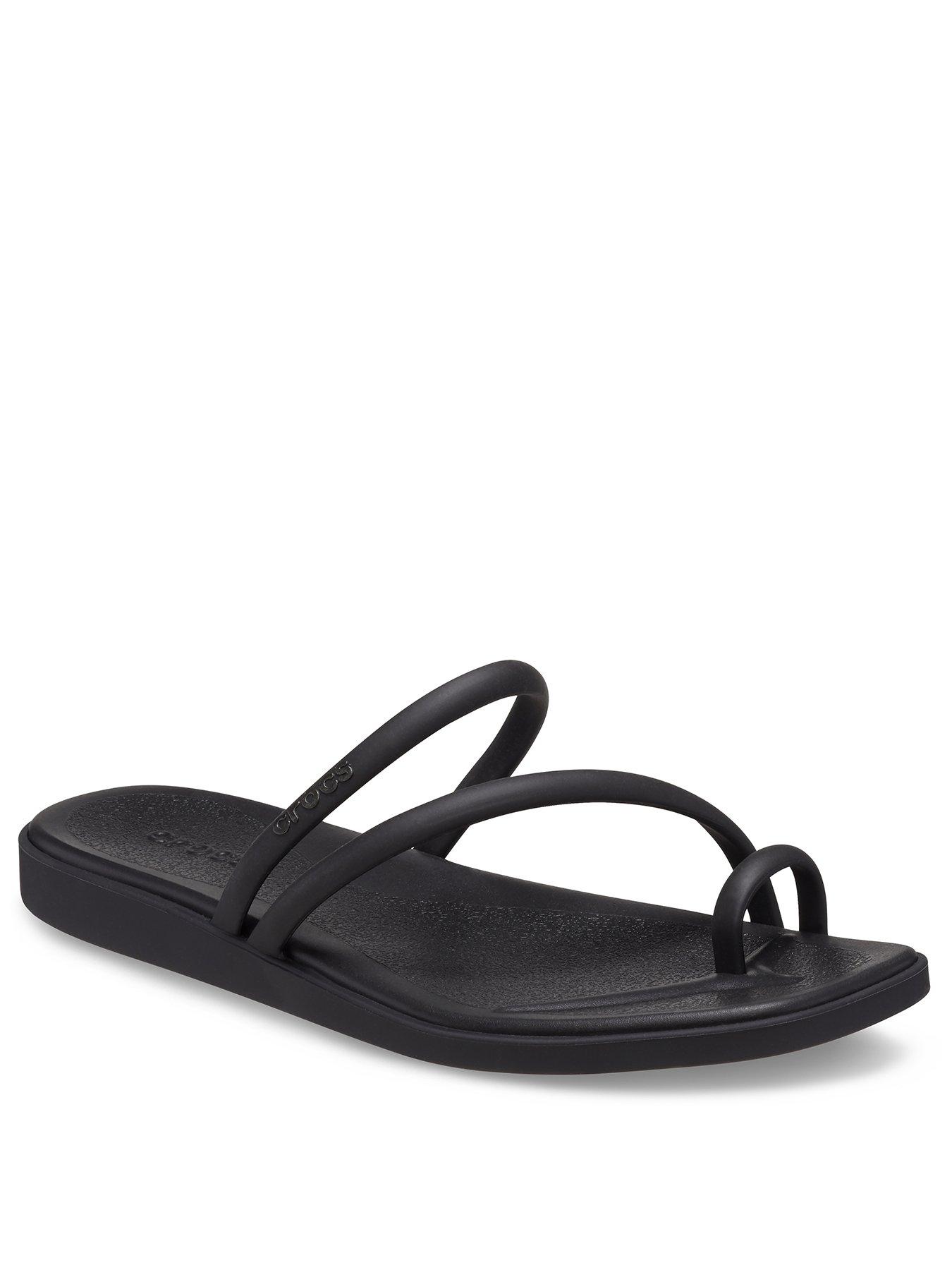 stillFront image of crocs-miami-toe-loop-sandal-black