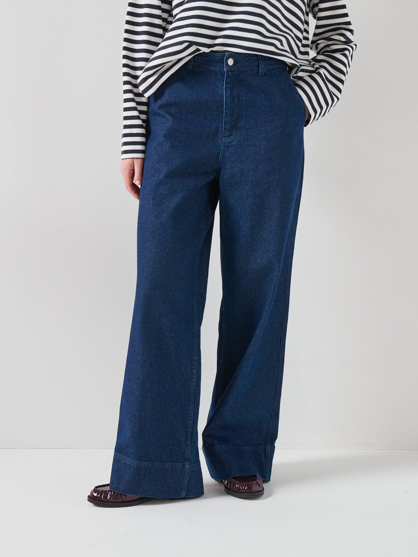 Image 1 of 5 of Barbour Maia Denim Trousers - Blue