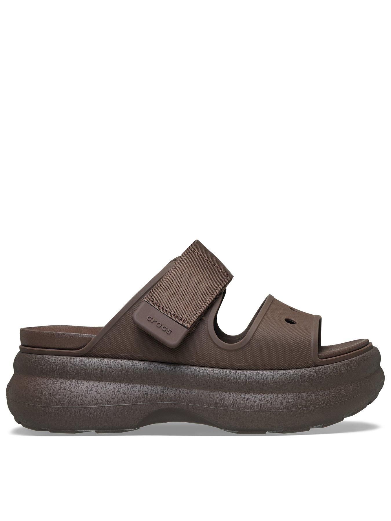 front image of crocs-soho-two-strap-sandal-coffee