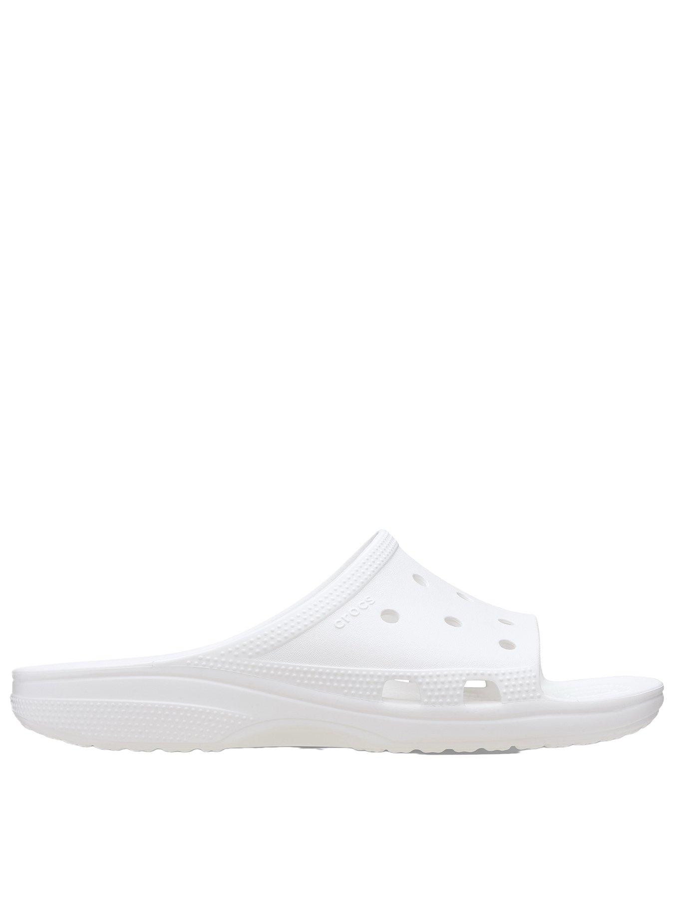 front image of crocs-classic-slide-white