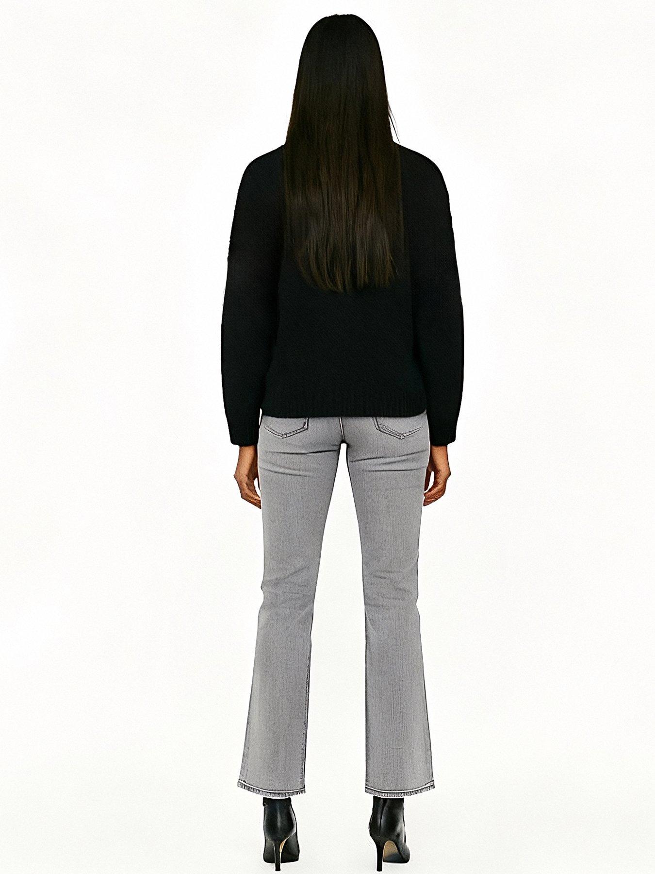 Image 2 of 4 of Religion Cute Fit Stardust Jumper In Soft Wool Mix Yarn With Large Slogan - Black