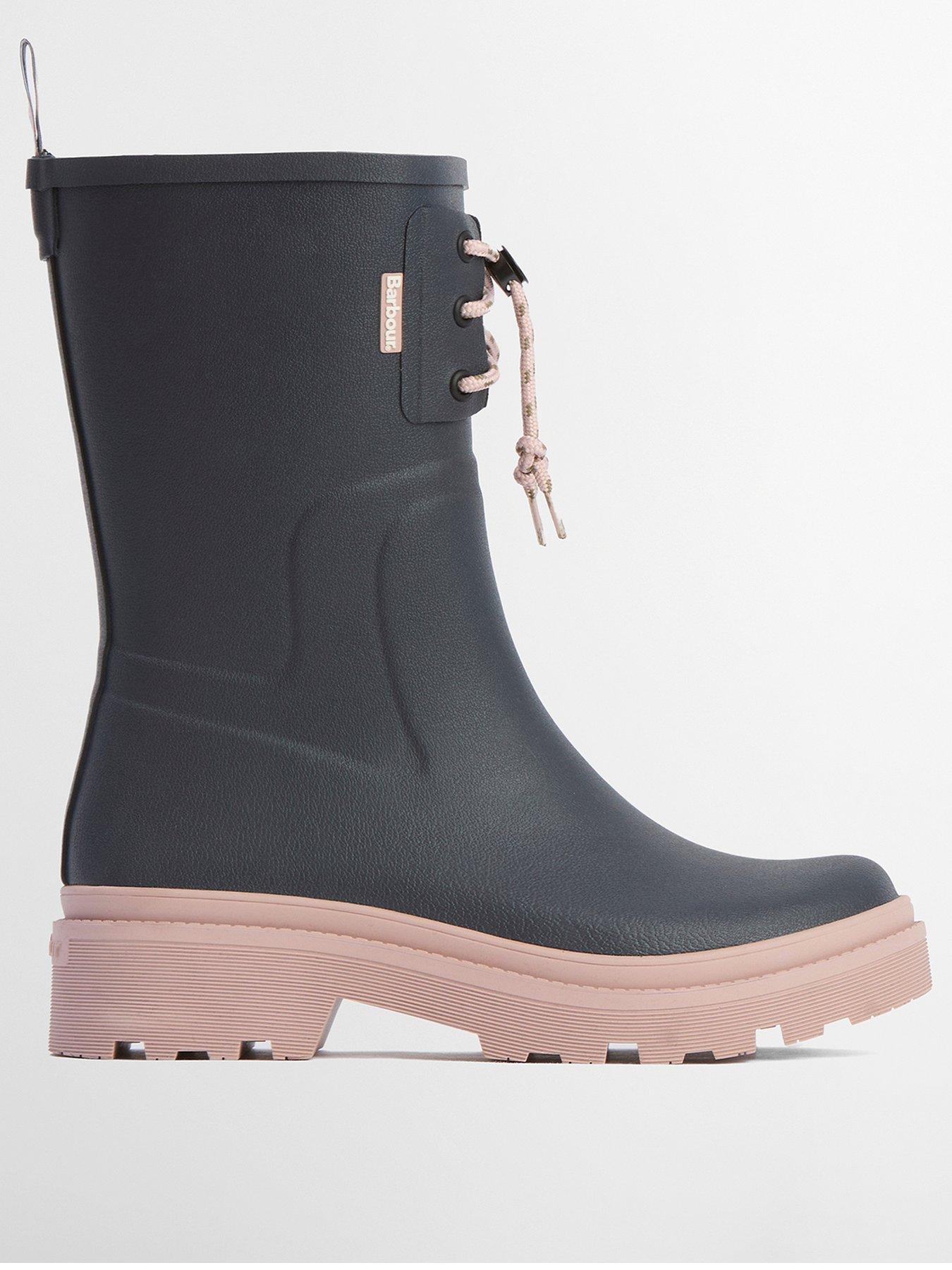  image of barbour-devlin-mid-welly-greygardenia-pink