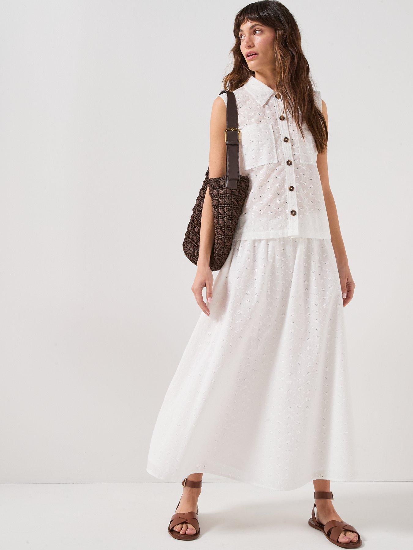 Image 3 of 6 of Barbour Melody Midi Skirt - White