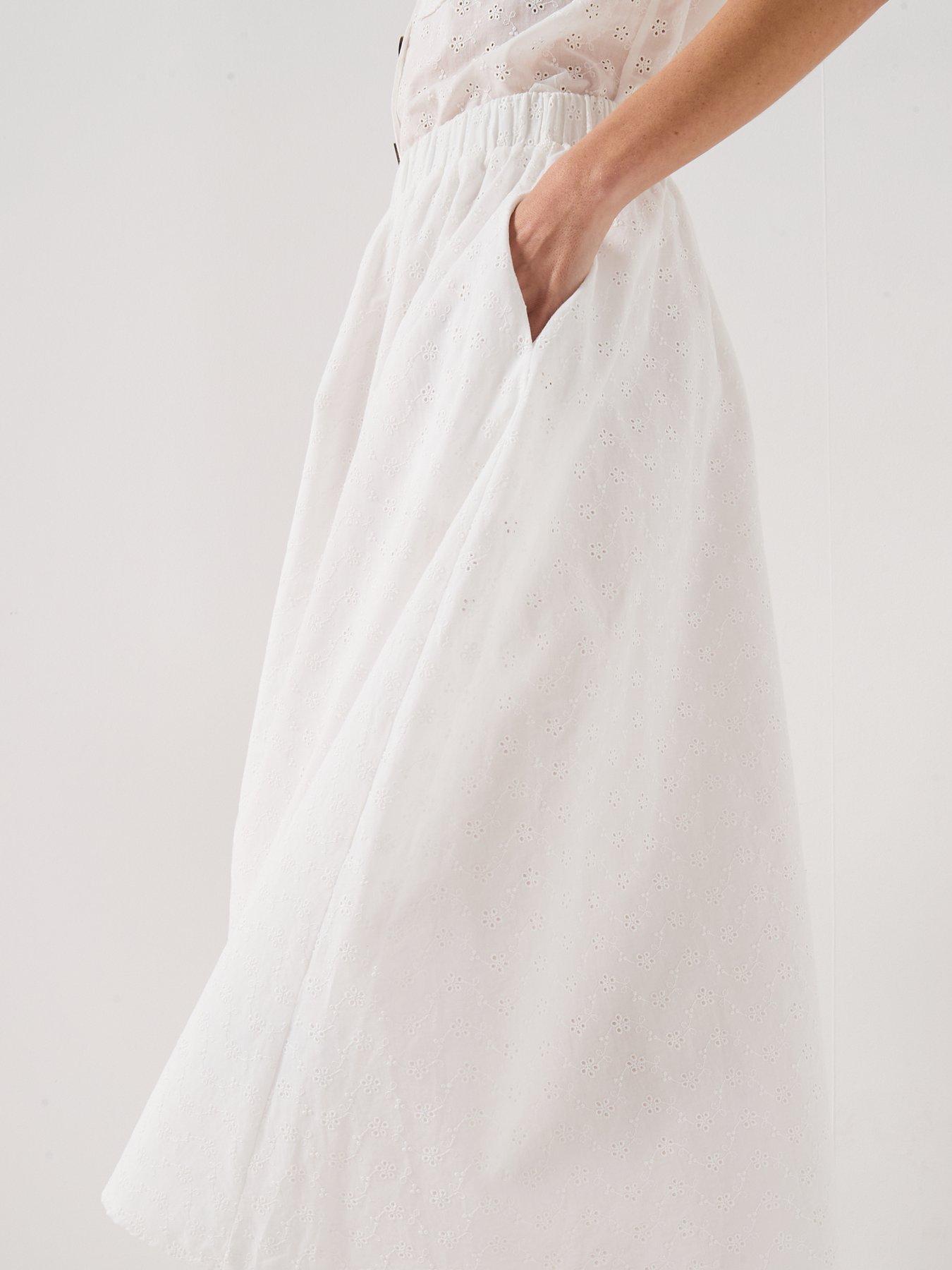 Image 5 of 6 of Barbour Melody Midi Skirt - White