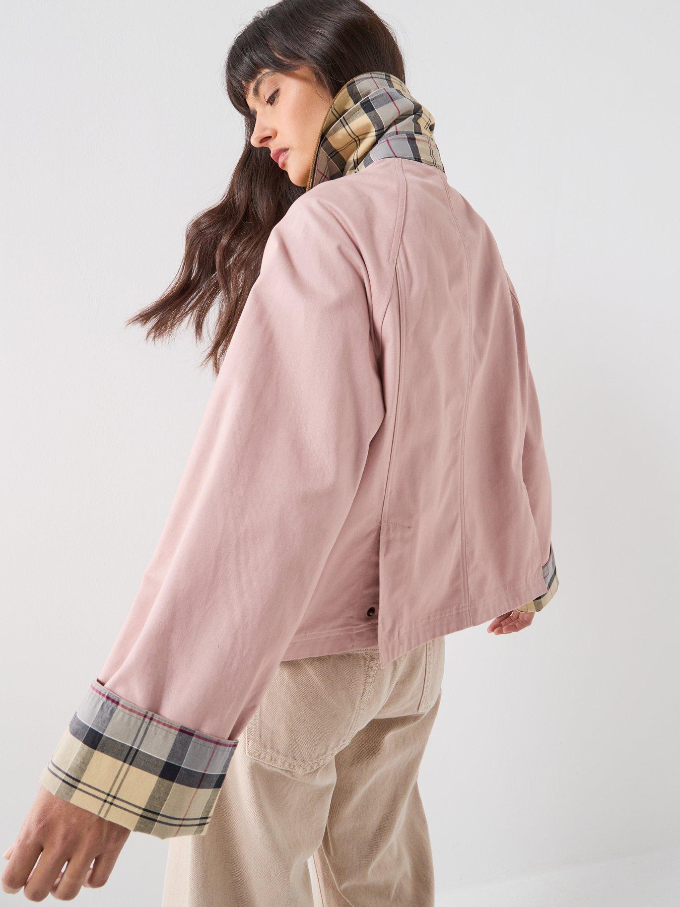  image of barbour-cropped-beadnell-casual-jacket-pink