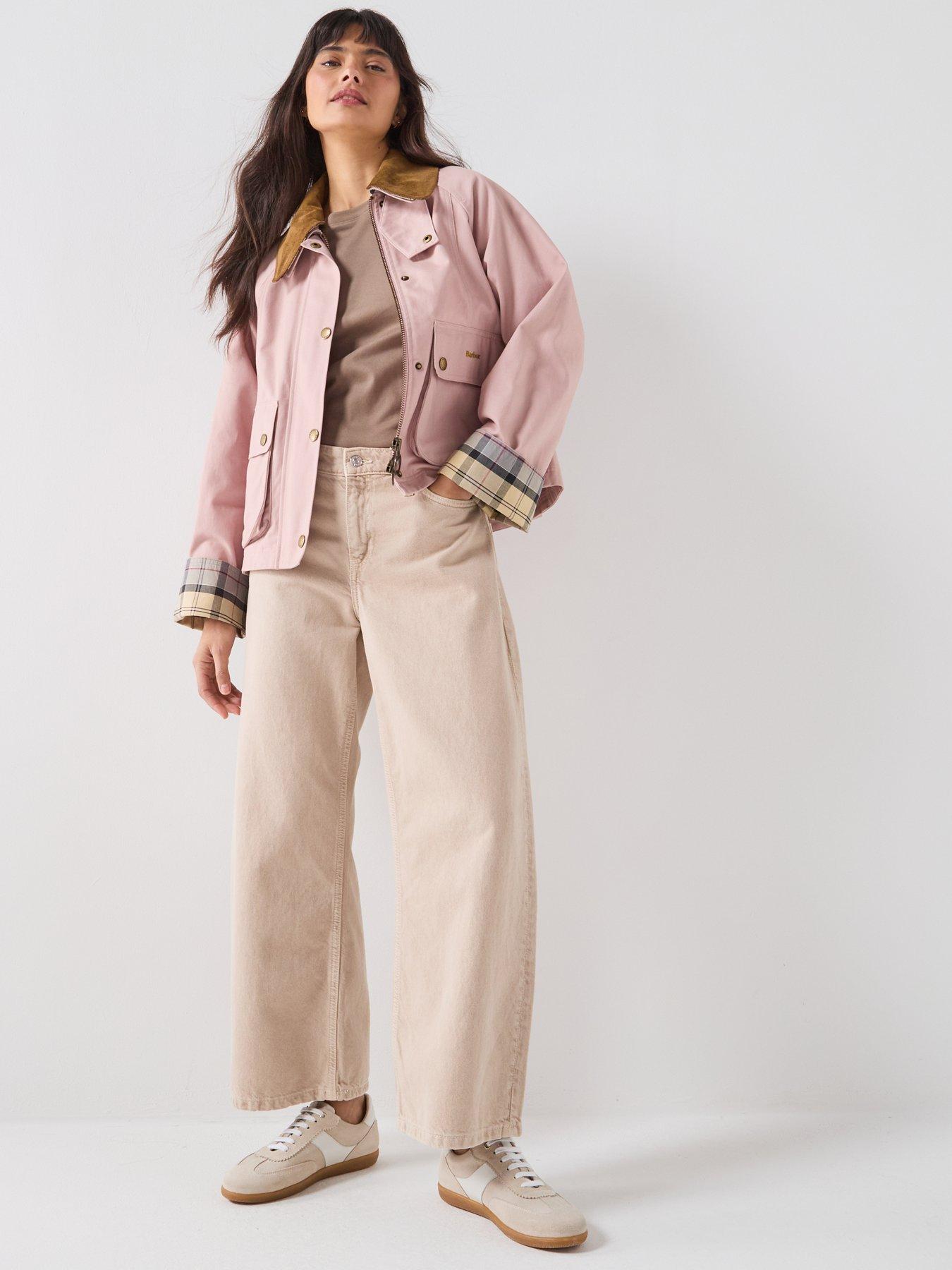  image of barbour-cropped-beadnell-casual-jacket-pink