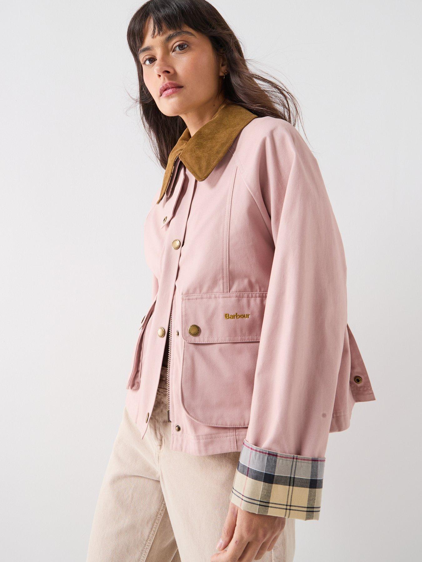  image of barbour-cropped-beadnell-casual-jacket-pink