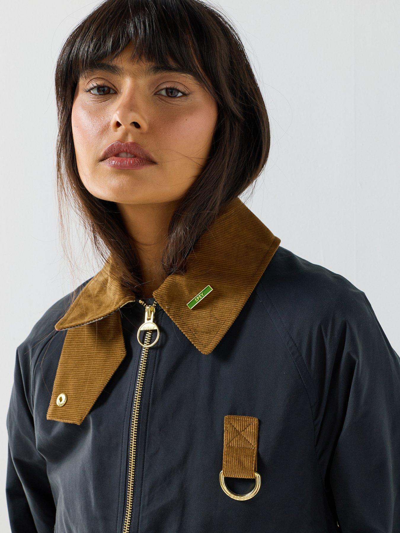  image of barbour-icons-spey-showerproof-jacket-navy