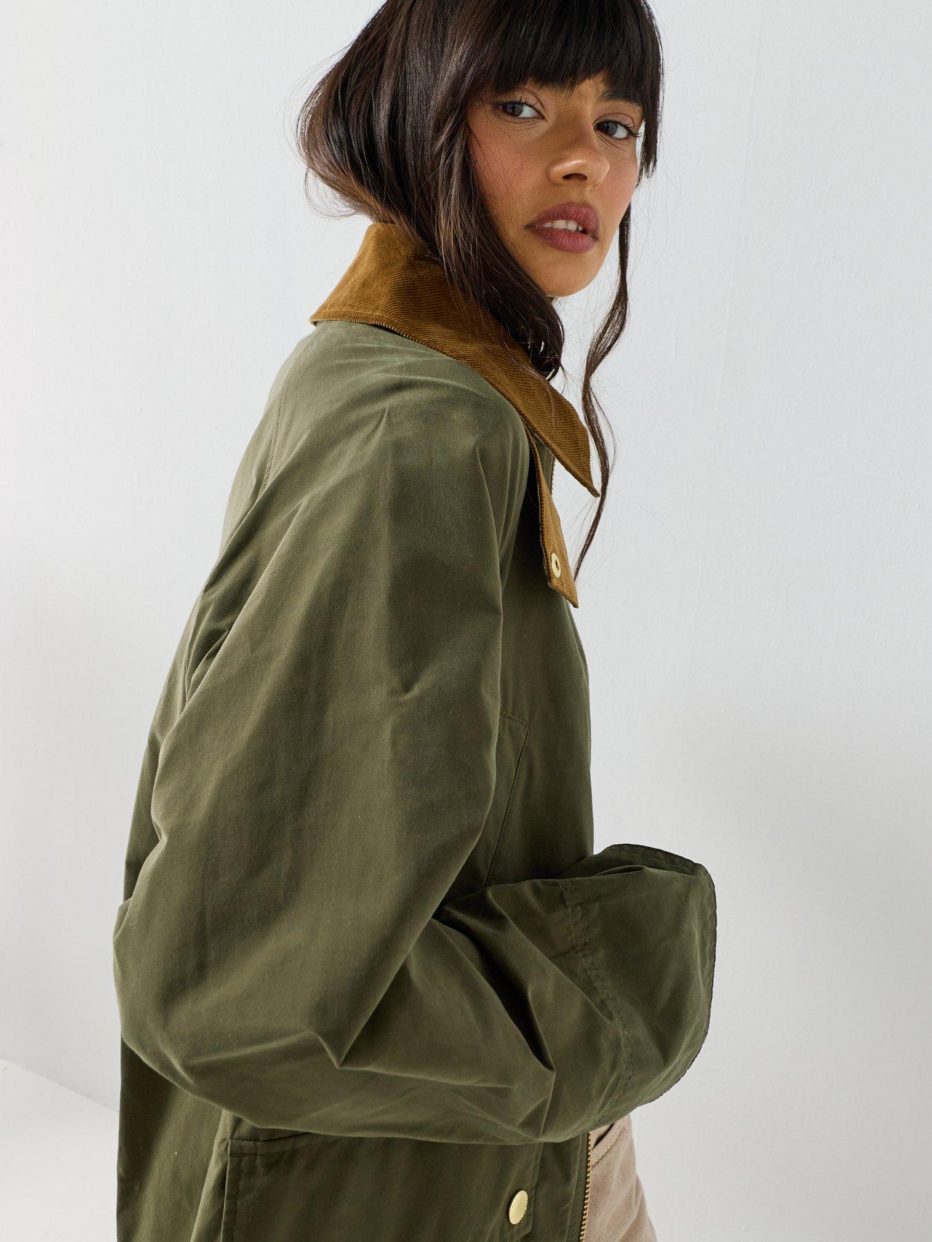  image of barbour-icons-bedale-showerproof-jacket-green