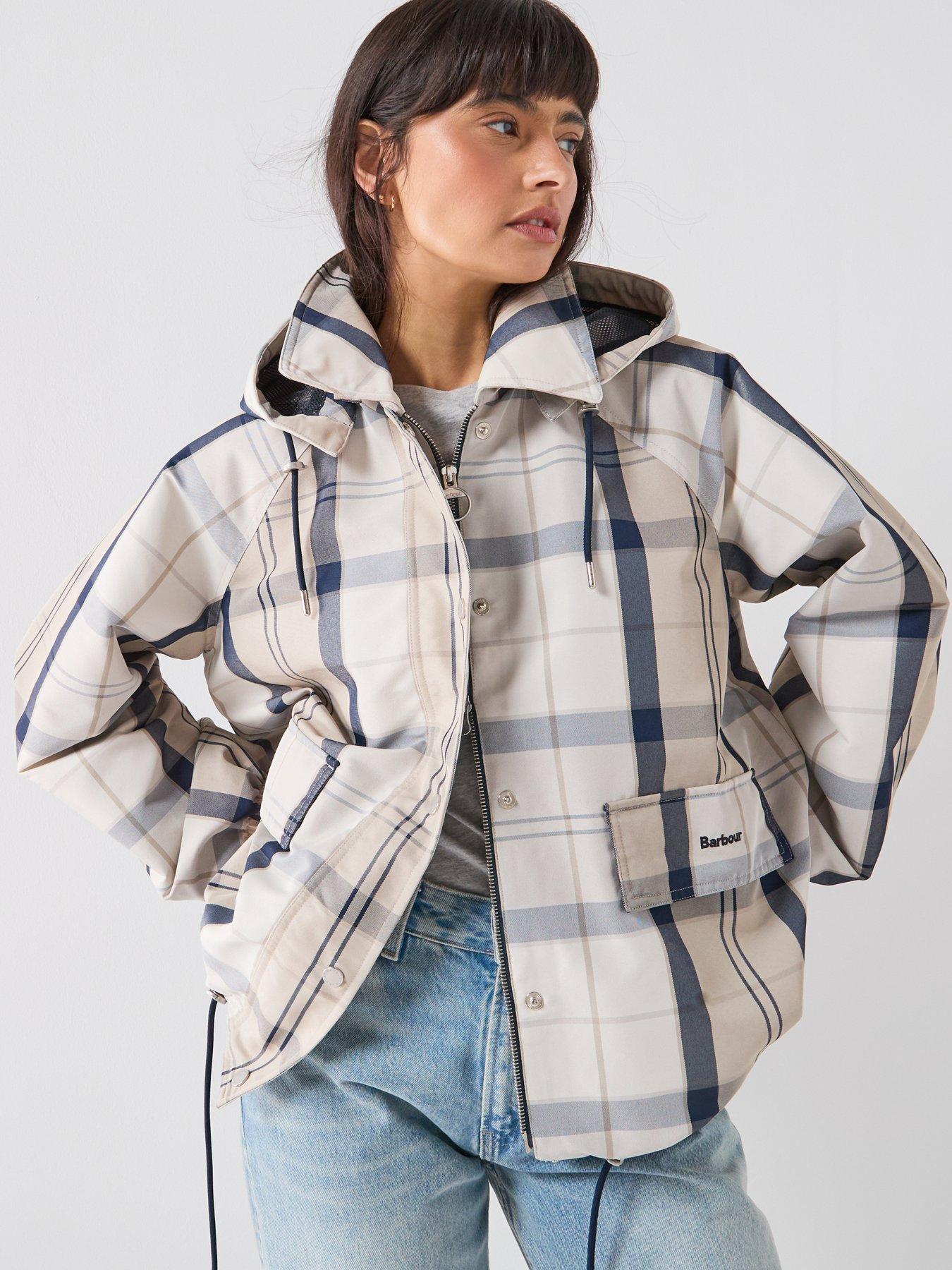 Barbour Ballina Check Showerproof Jacket - Navy