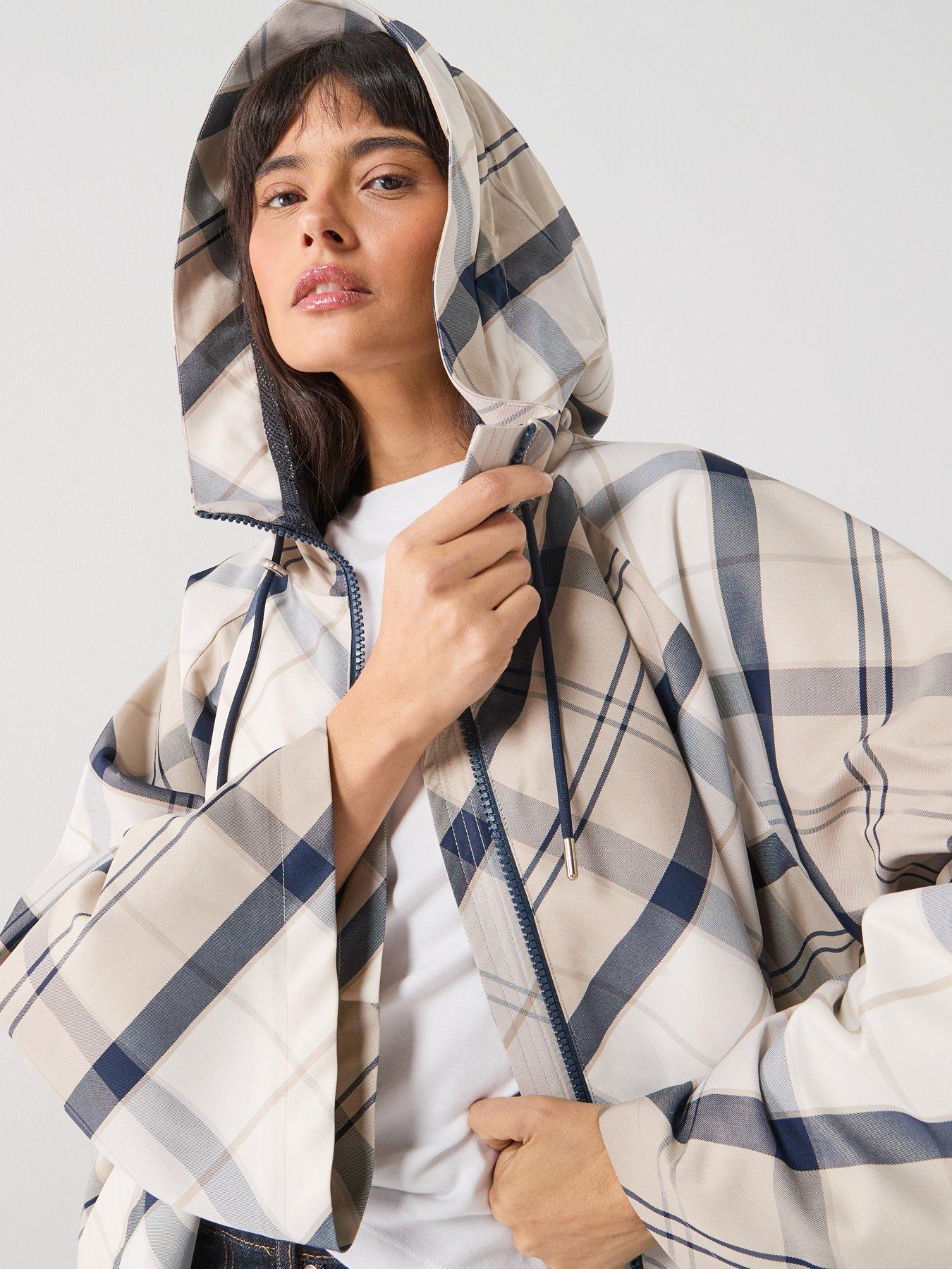 Image 5 of 6 of Barbour Kinsale Showerproof Cape - Navy Tartan