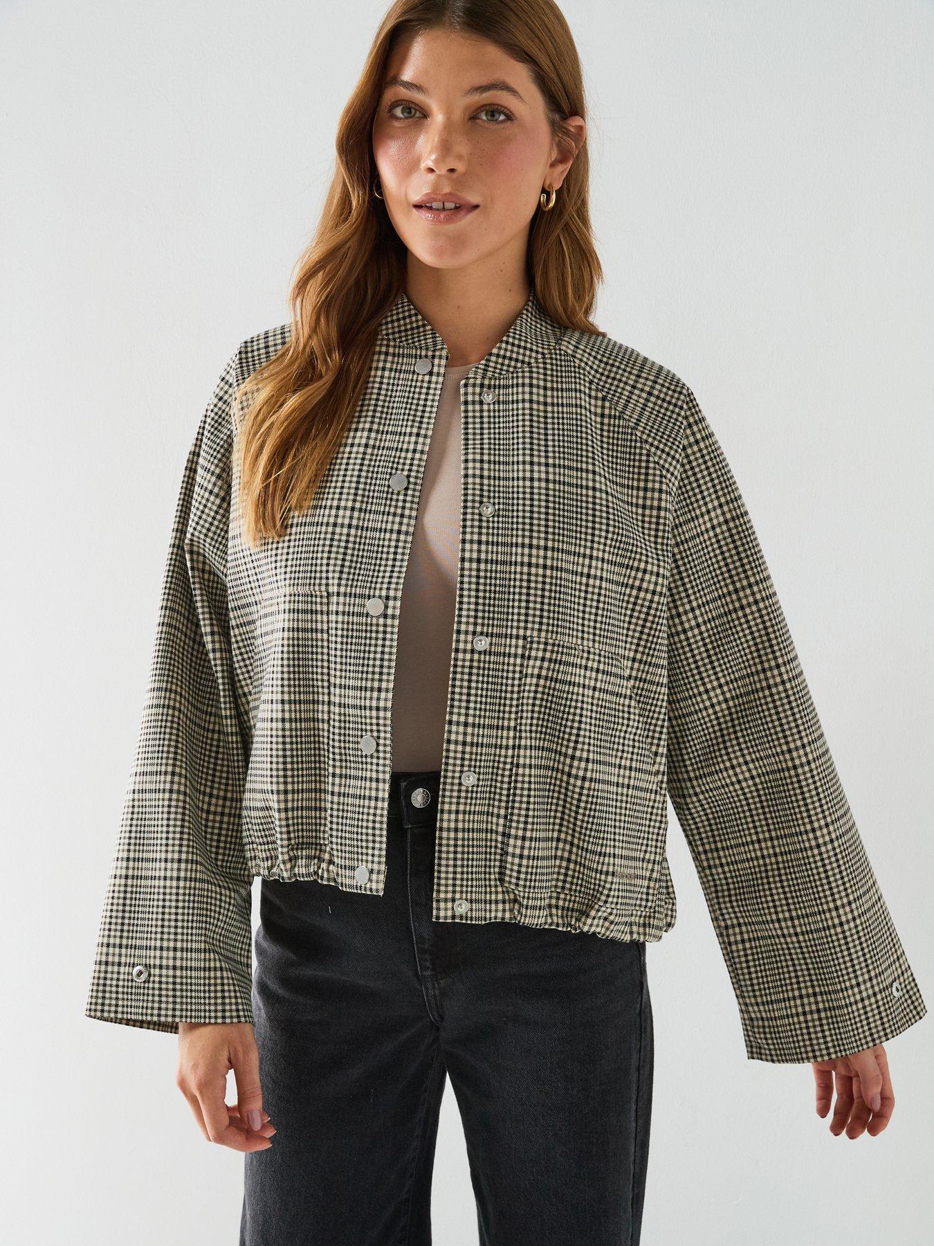 Barbour Leyburn Check Showerproof Bomber Jacket - Green