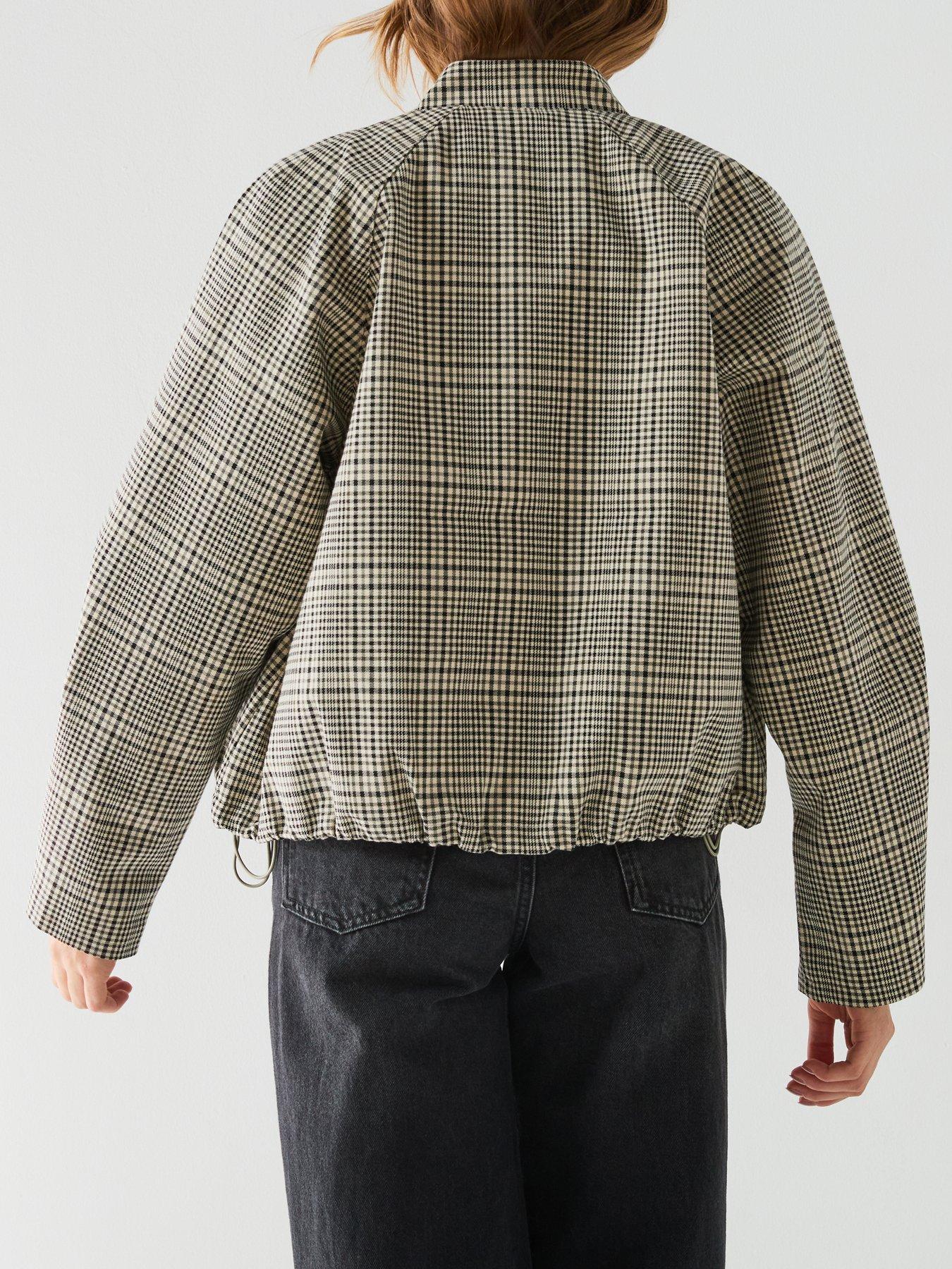 Image 6 of 7 of Barbour Leyburn Check Showerproof Bomber Jacket - Green